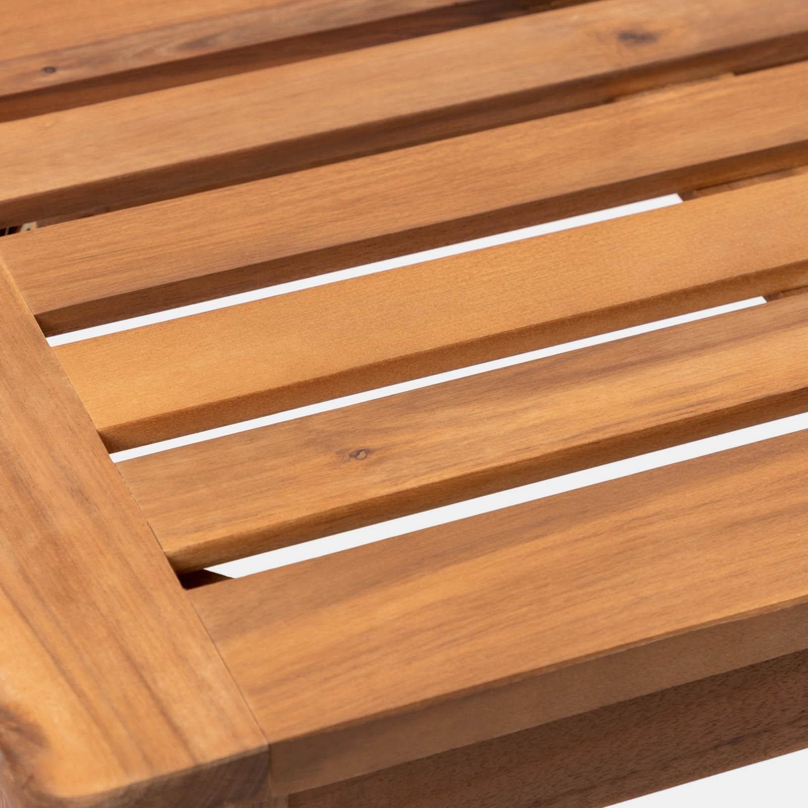 Set pranzo tavolo 160x80 cm e 2 panche in legno di acacia - Paja