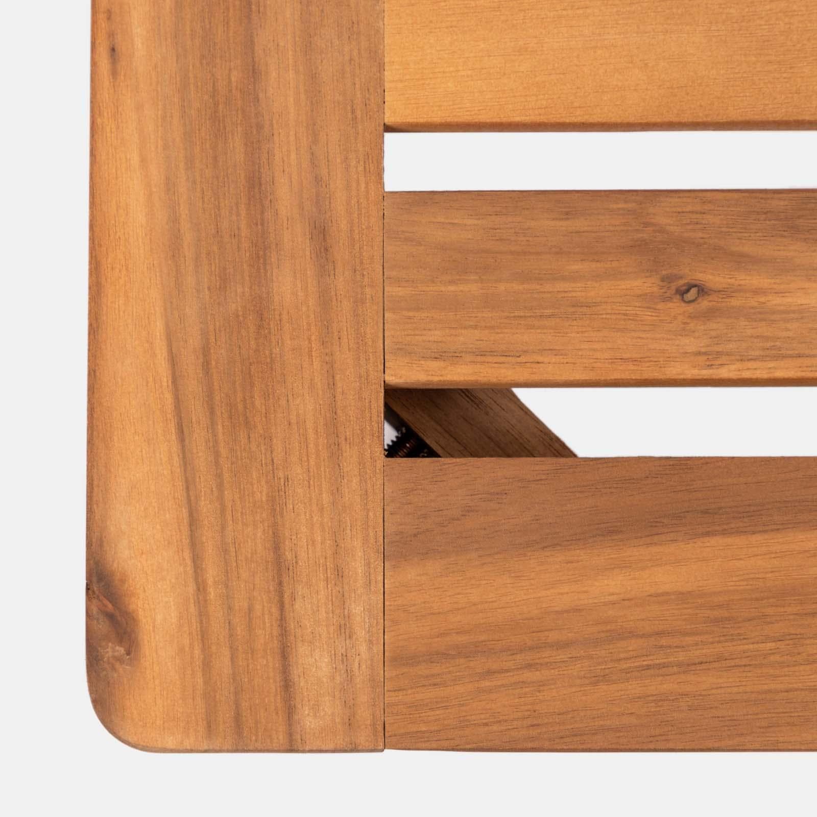 Set pranzo tavolo 160x80 cm e 2 panche in legno di acacia - Paja
