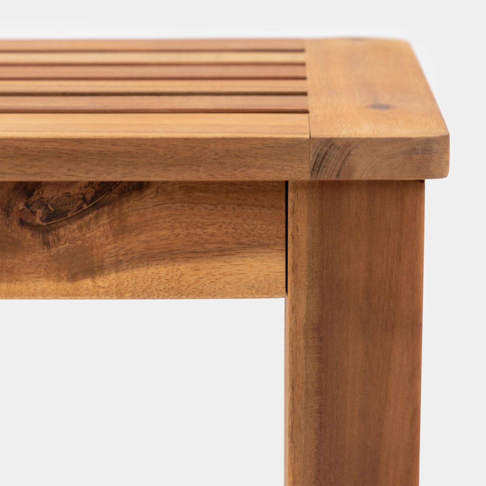 Set pranzo tavolo 160x80 cm e 2 panche in legno di acacia - Paja