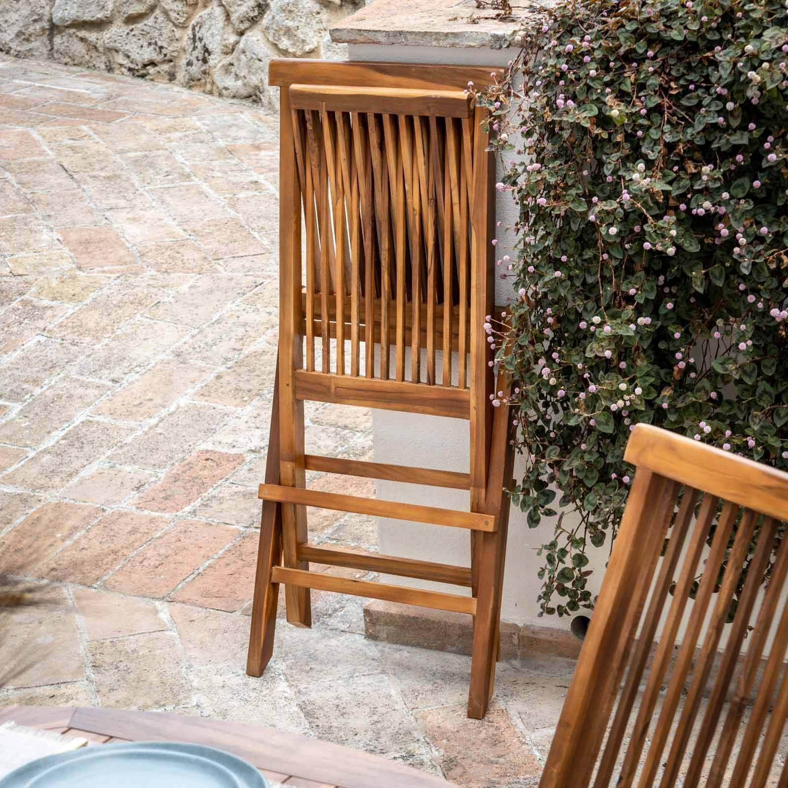 Set pranzo tavolo ovale allungabile 180/240x120 cm e 6 sedie in legno teak - Louis