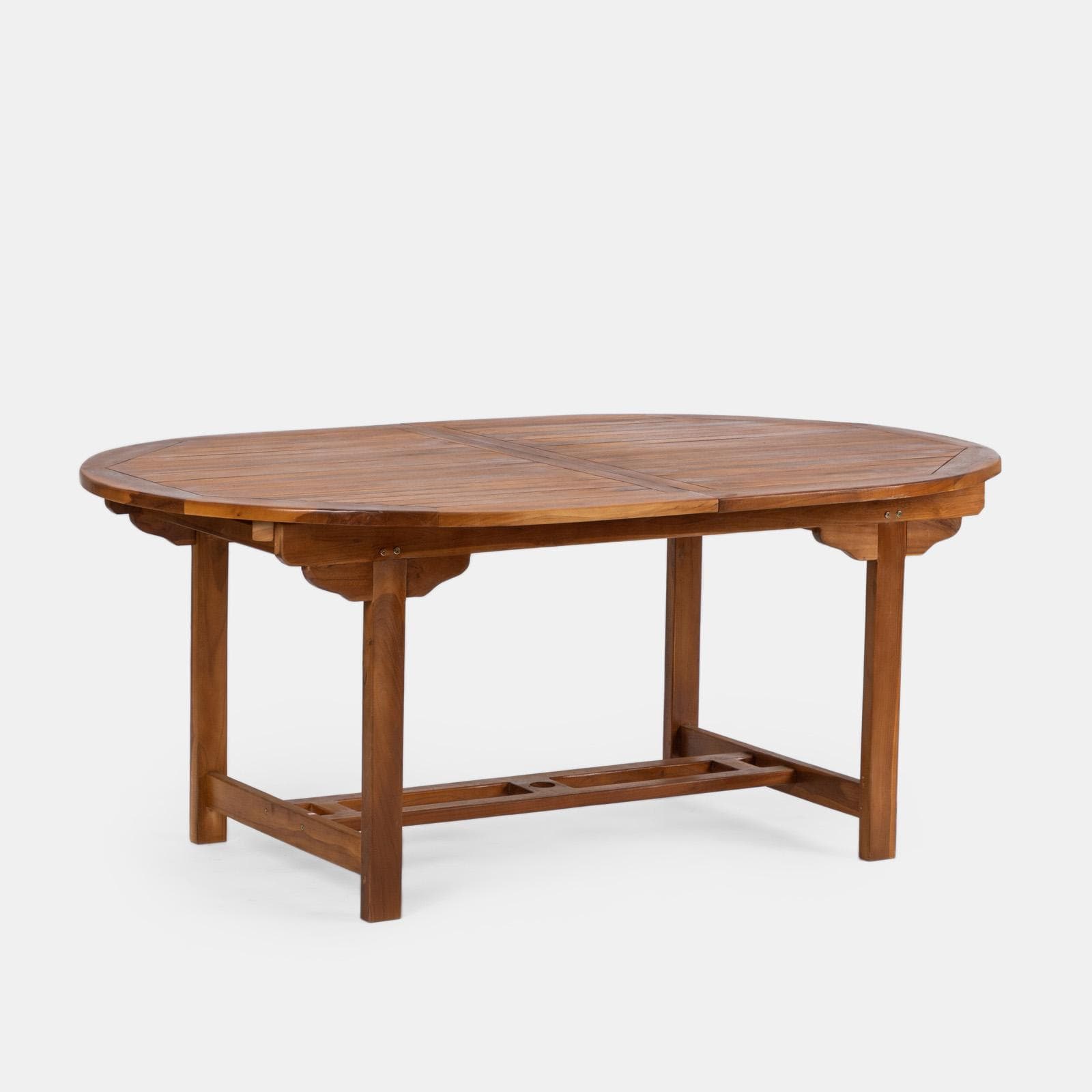 Set pranzo tavolo ovale allungabile 180/240x120 cm e 6 sedie in legno teak - Louis