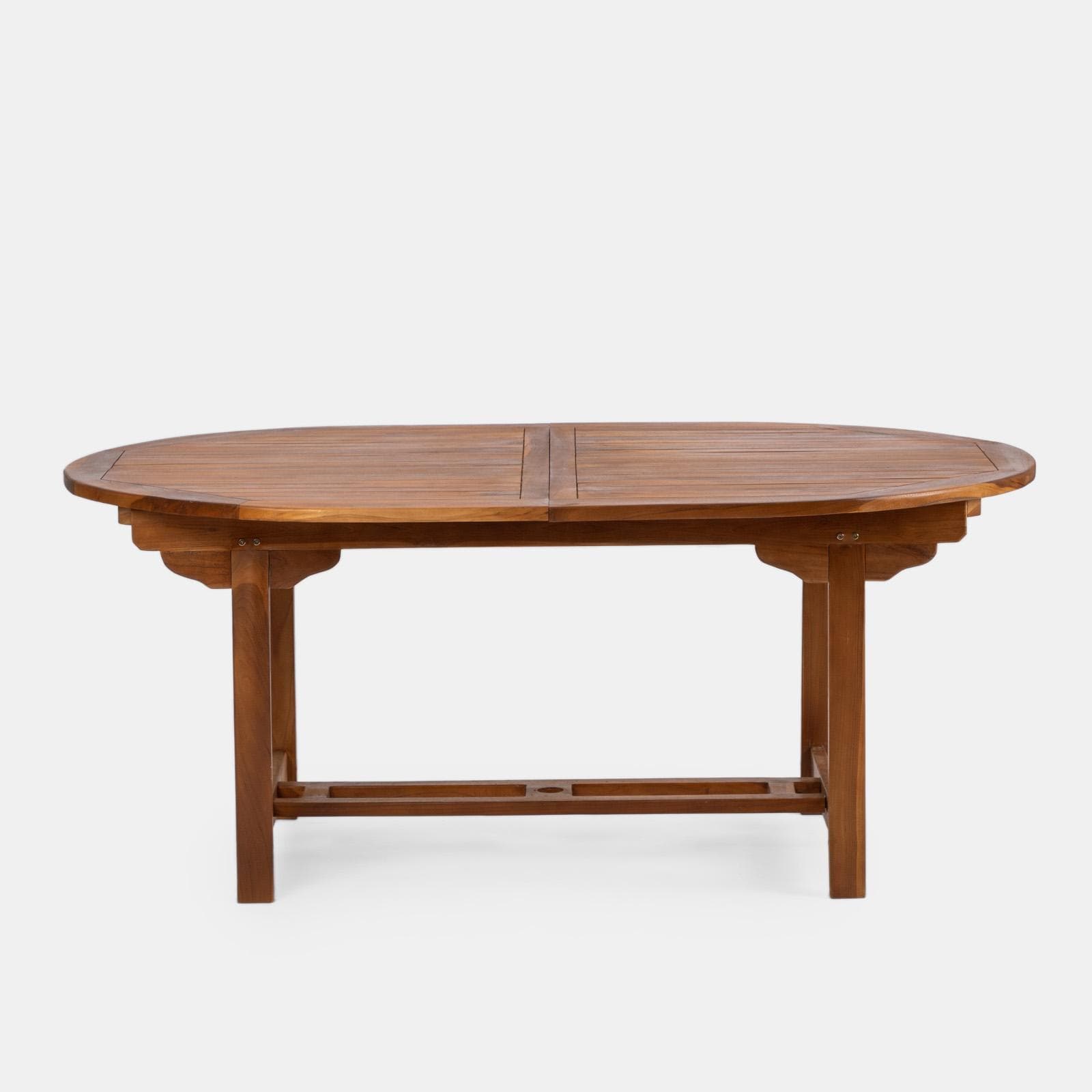 Set pranzo tavolo ovale allungabile 180/240x120 cm e 6 sedie in legno teak - Louis