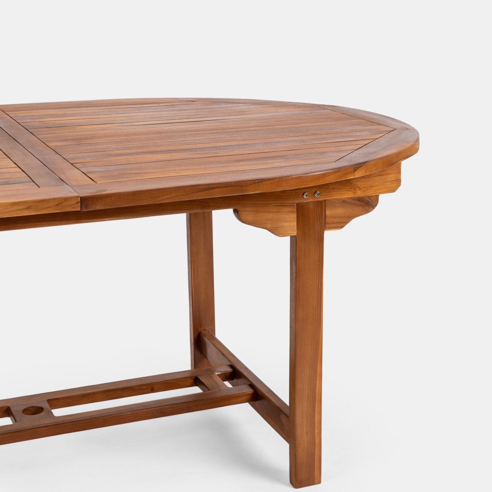 Set pranzo tavolo ovale allungabile 180/240x120 cm e 6 sedie in legno teak - Louis