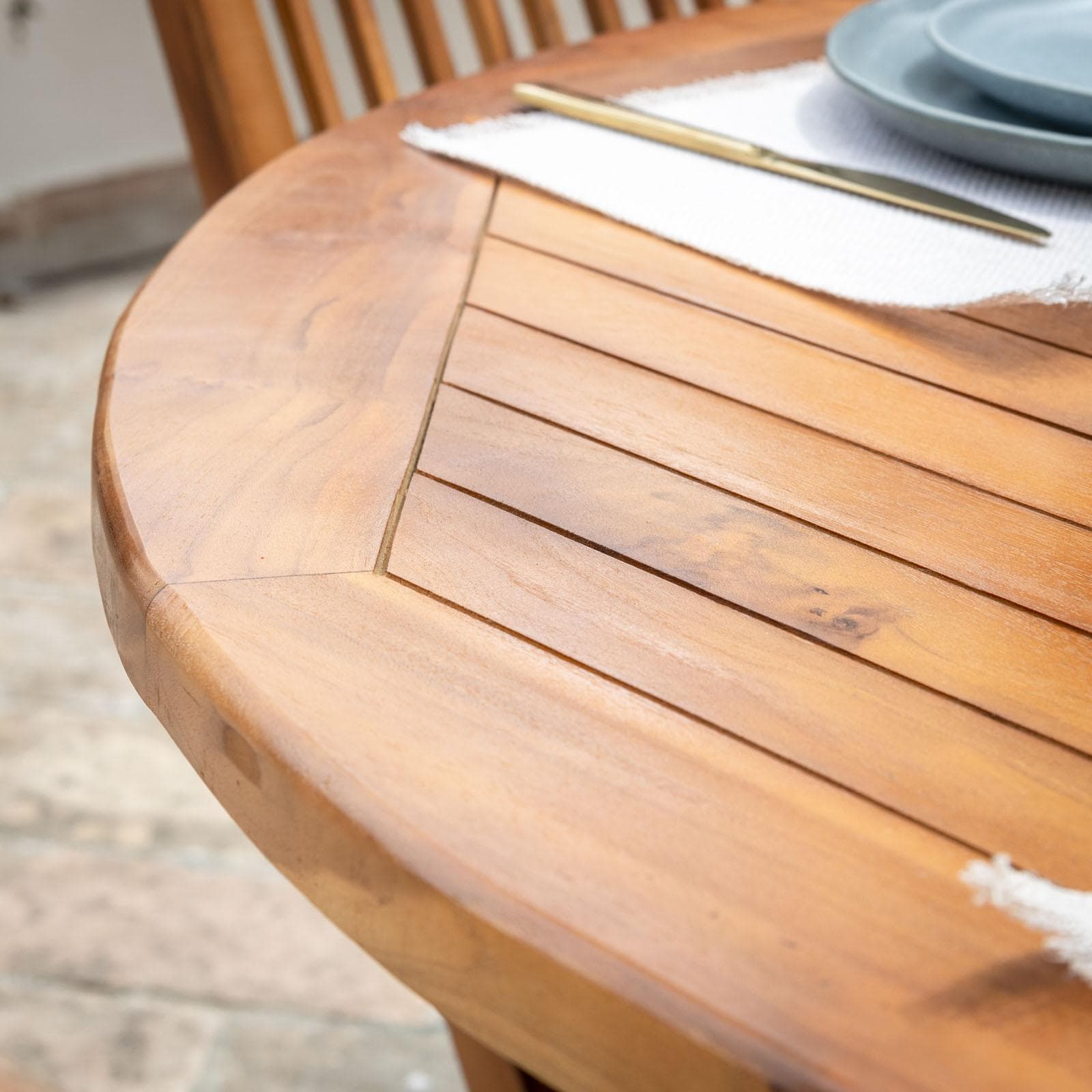 Set pranzo tavolo ovale allungabile 180/240x120 cm e 6 sedie in legno teak - Louis