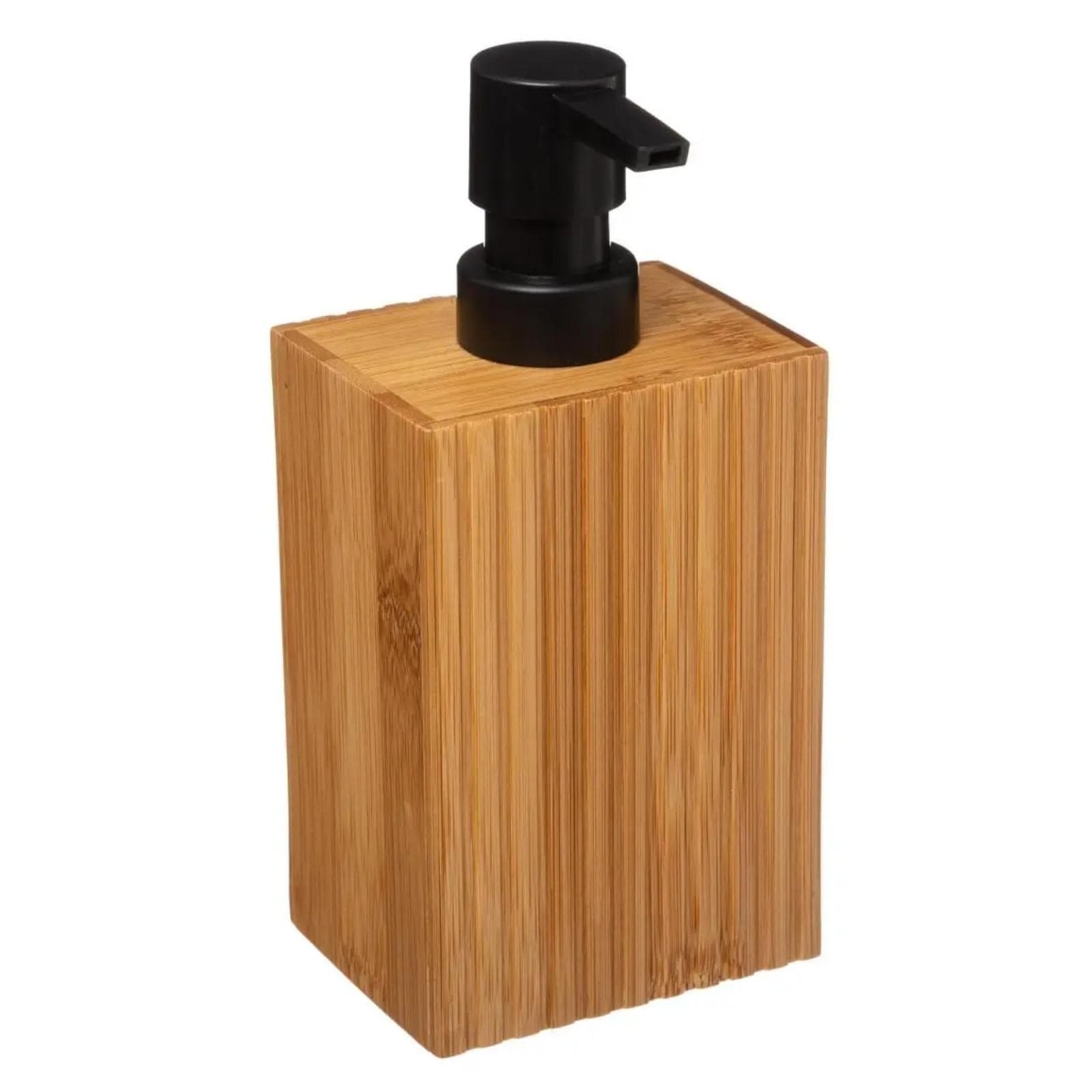Set di 2 accessori bagno dispenser e portaspazzolino in bambù - Tericon