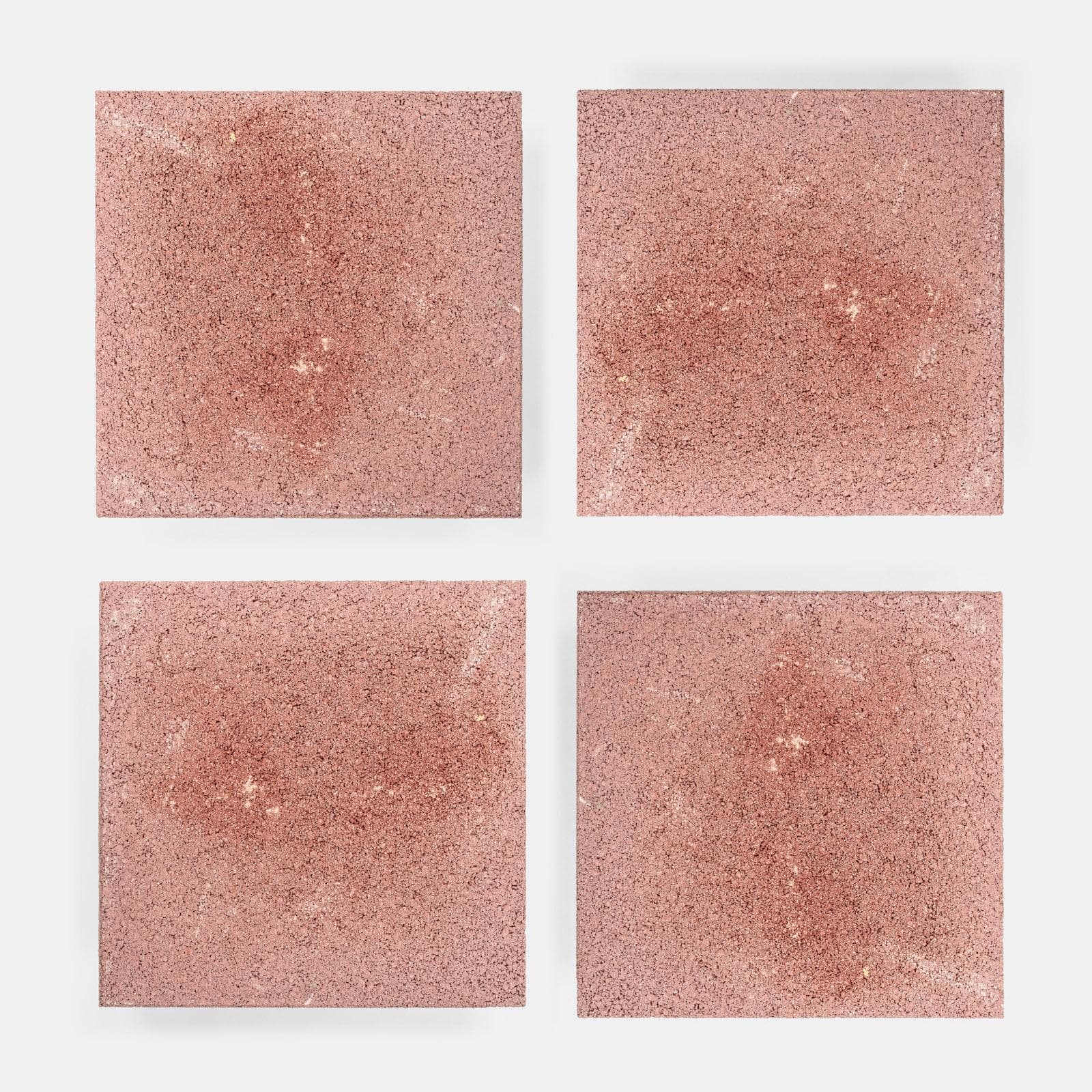 Set di 4 marmette per ombrellone 50x50 cm 108 kg in cemento rosso