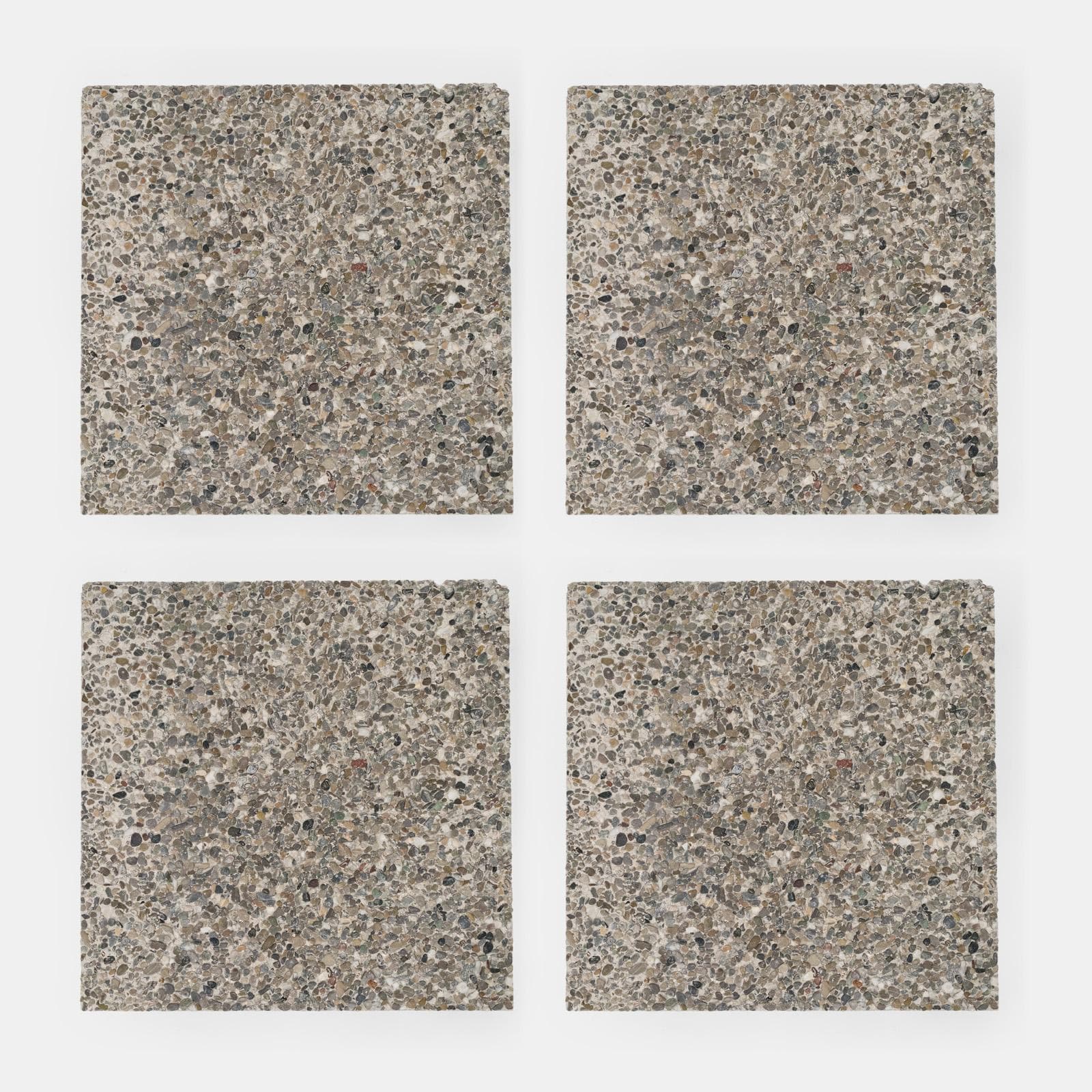 Set di 4 marmette per ombrellone 50x50 cm 108 kg in cemento e ghiaia