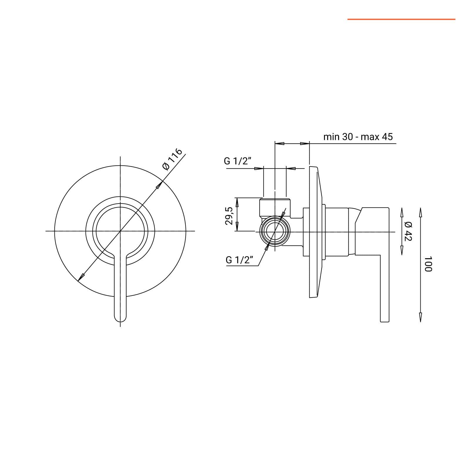 Set di miscelatori per lavabo bidet e incasso doccia Jacuzzi - Rubinetteria serie Gun ottone cromato