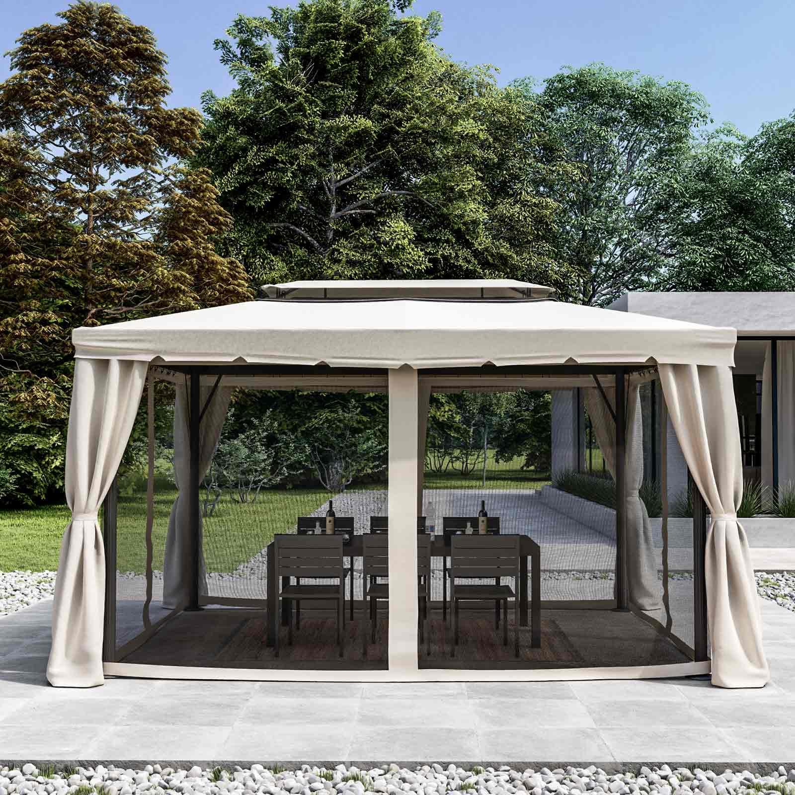 Set di zanzariere per gazebo 3x4 m ecrù - Bolt