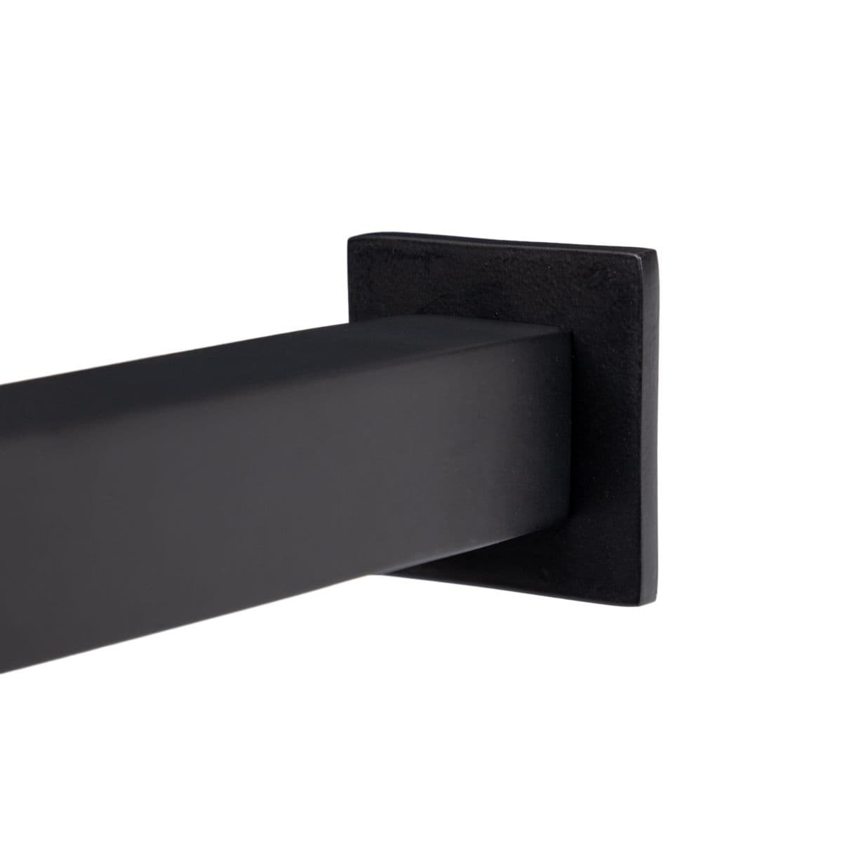 Set doccia con soffione 25x15 cm, braccio 40 cm e kit doccino nero opaco