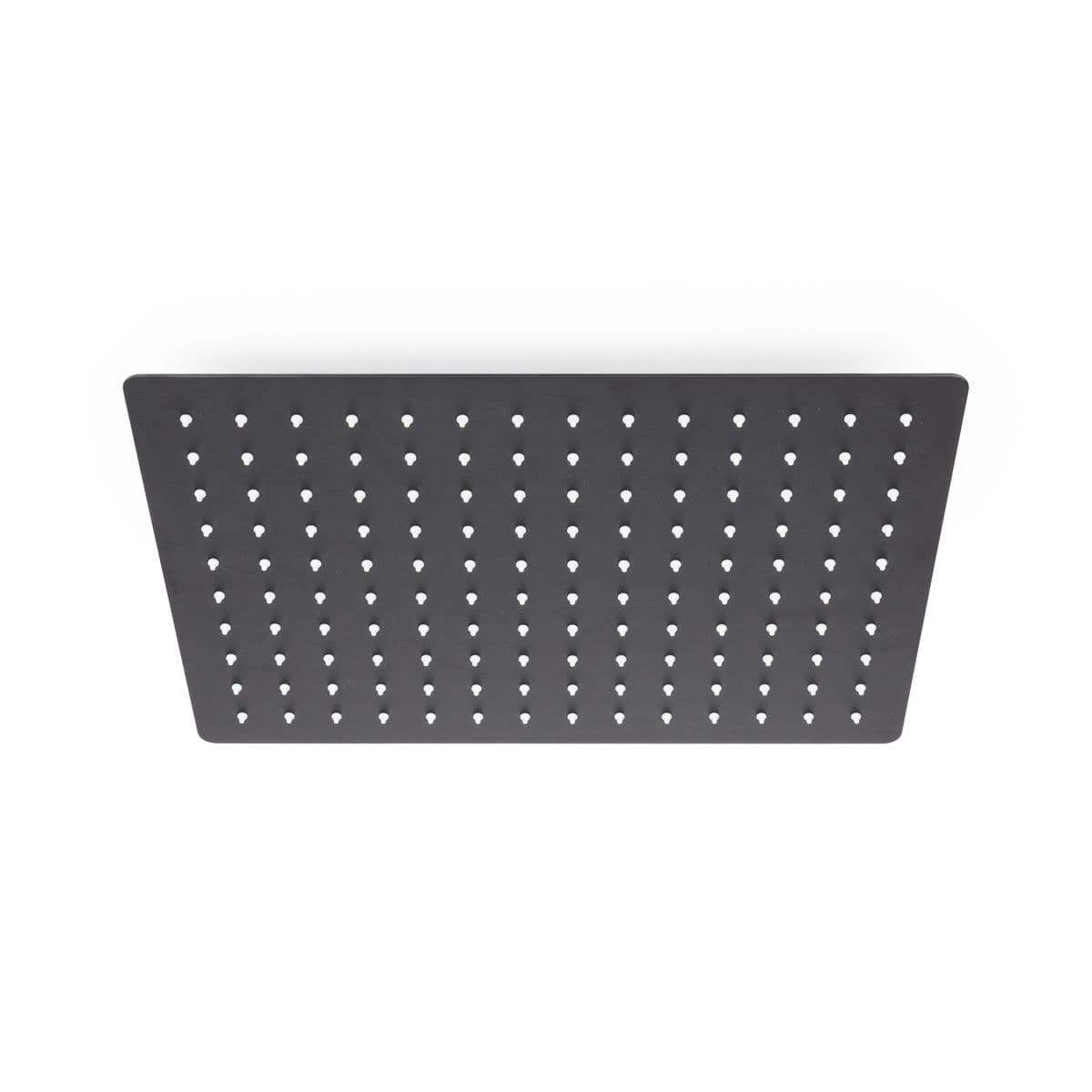 Set doccia con soffione 40x30 cm, braccio slim 40 cm e kit doccino nero opaco