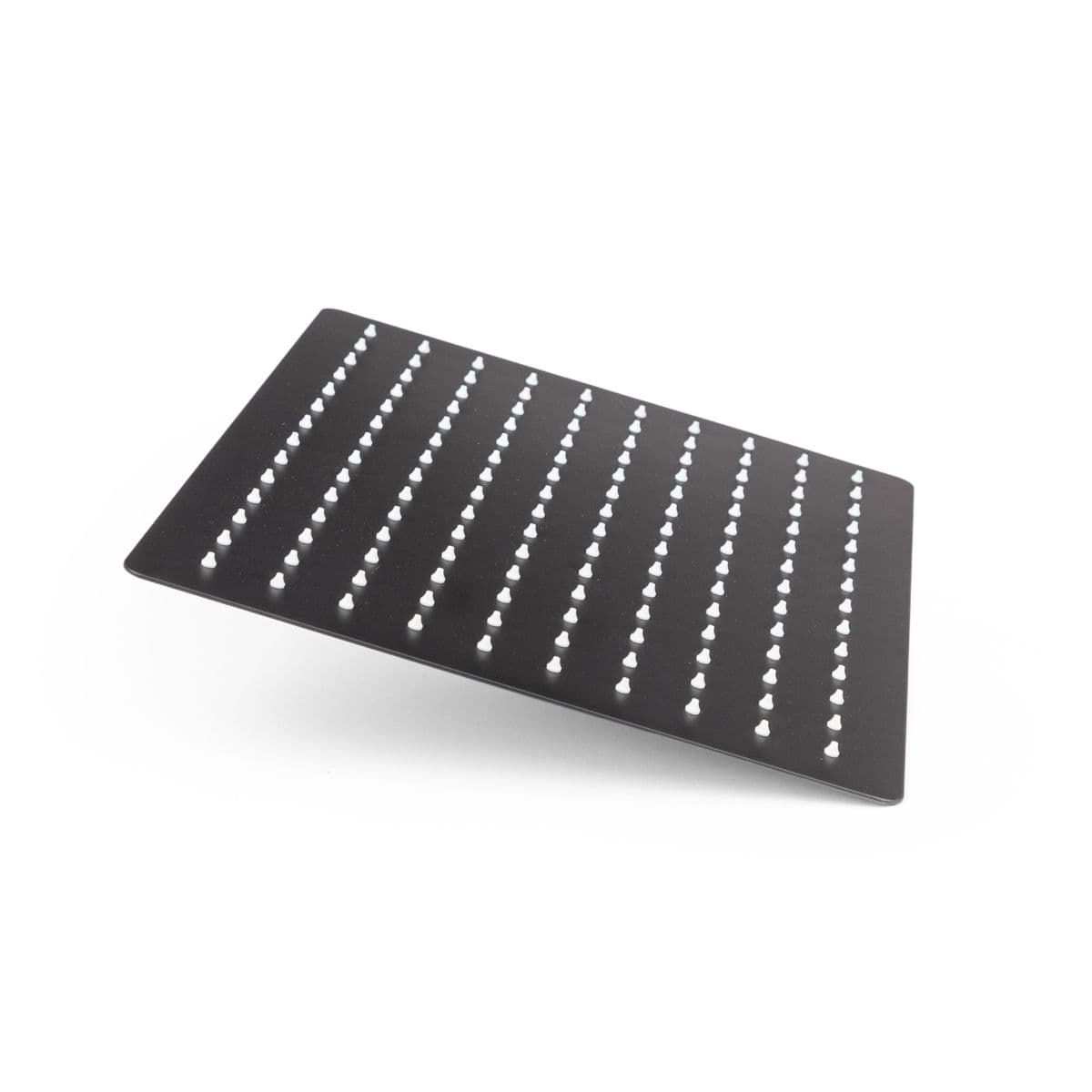 Set doccia con soffione 40x30 cm, braccio slim 40 cm e kit doccino nero opaco