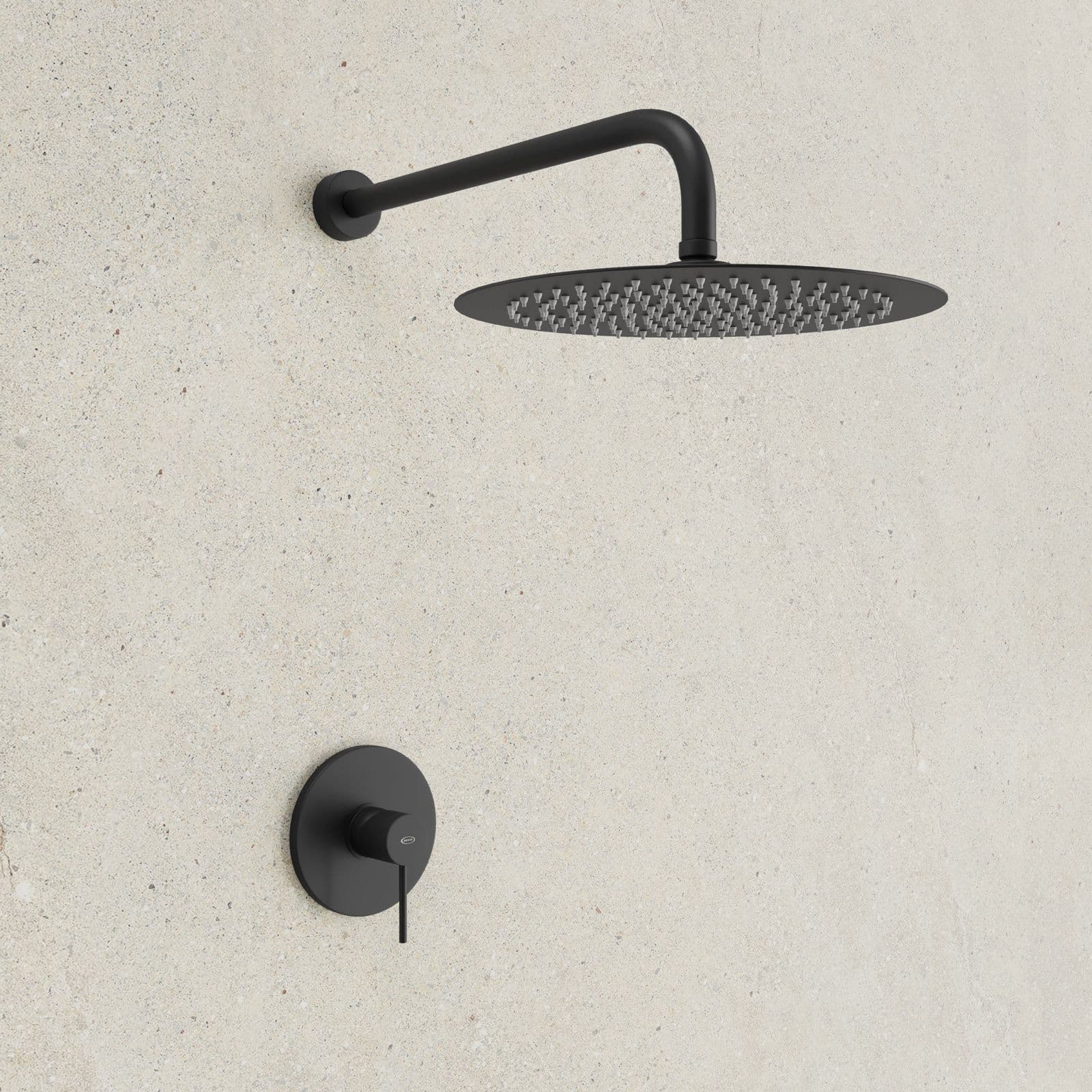 Set doccia incasso con braccio 40 cm e soffione 30 cm nero opaco Gun di Jacuzzi - Rubinetteria