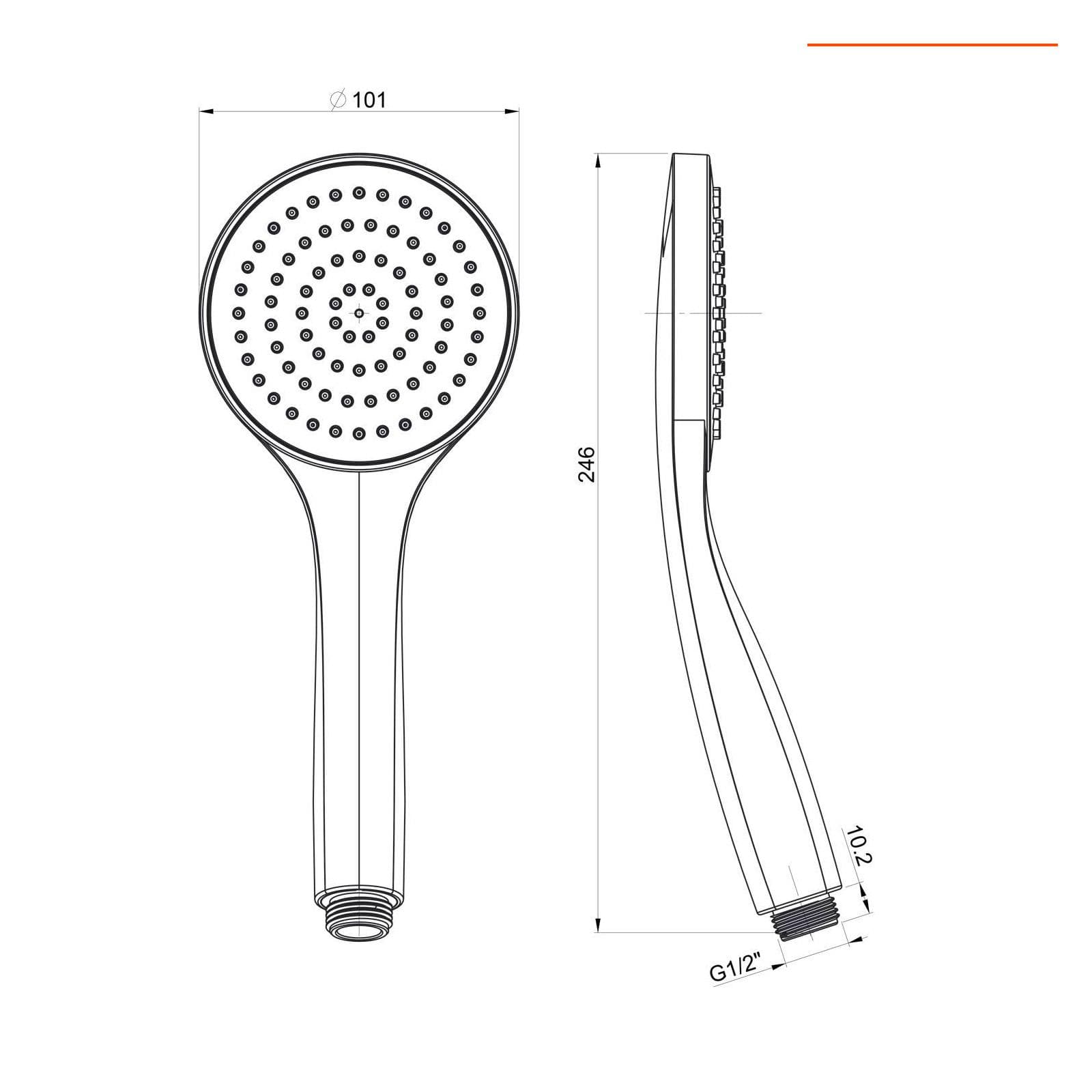 Set doccetta con supporto a a muro e flessibile nero opaco - Jacuzzi - Rubinetteria