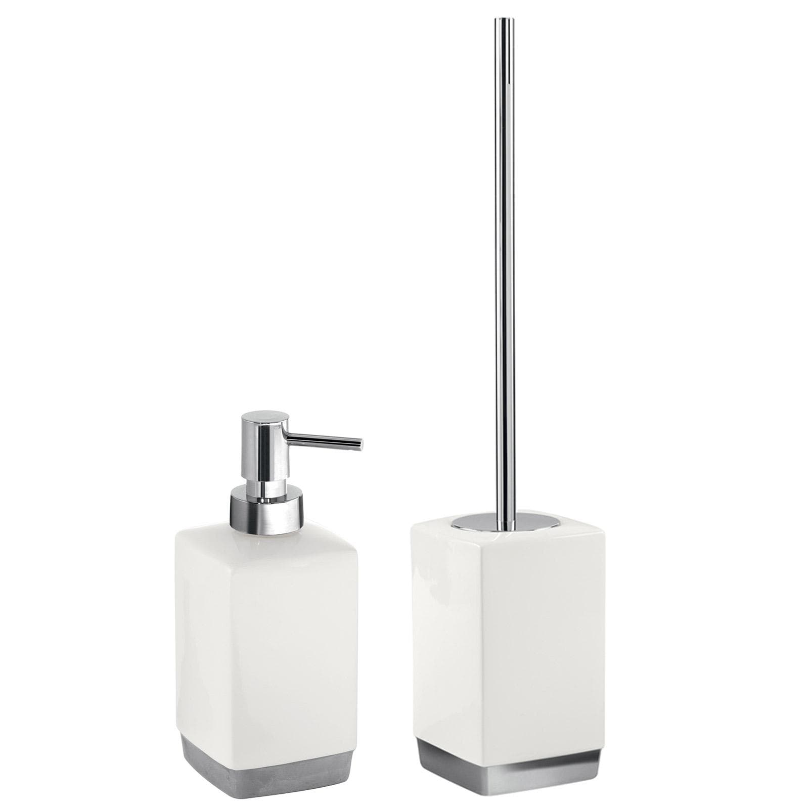 Set 2 accessori d'appoggio in ceramica bianco - Lucy di Gedy