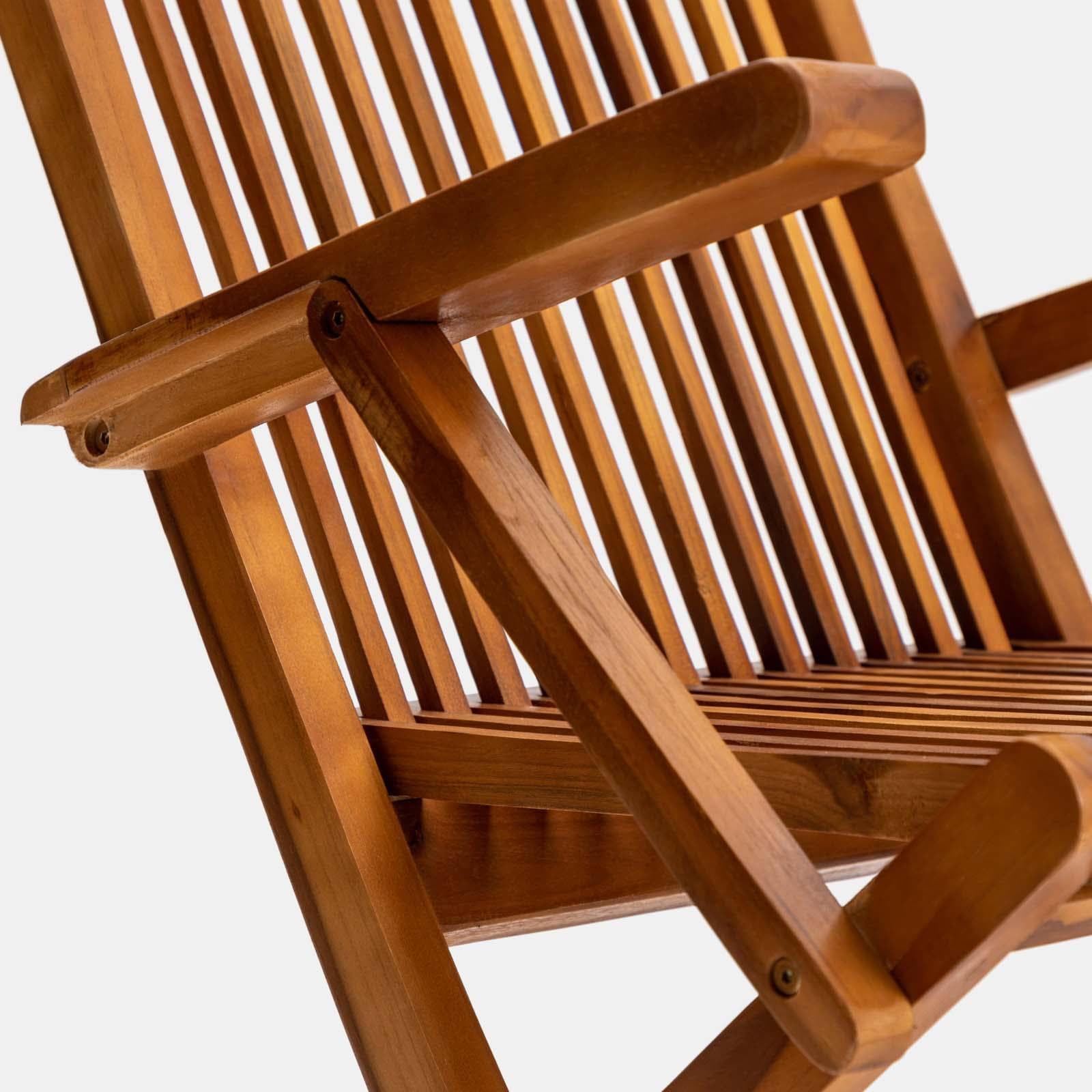Set pranzo tavolo 80x80 cm e 4 sedie con braccioli in legno teak - Louis