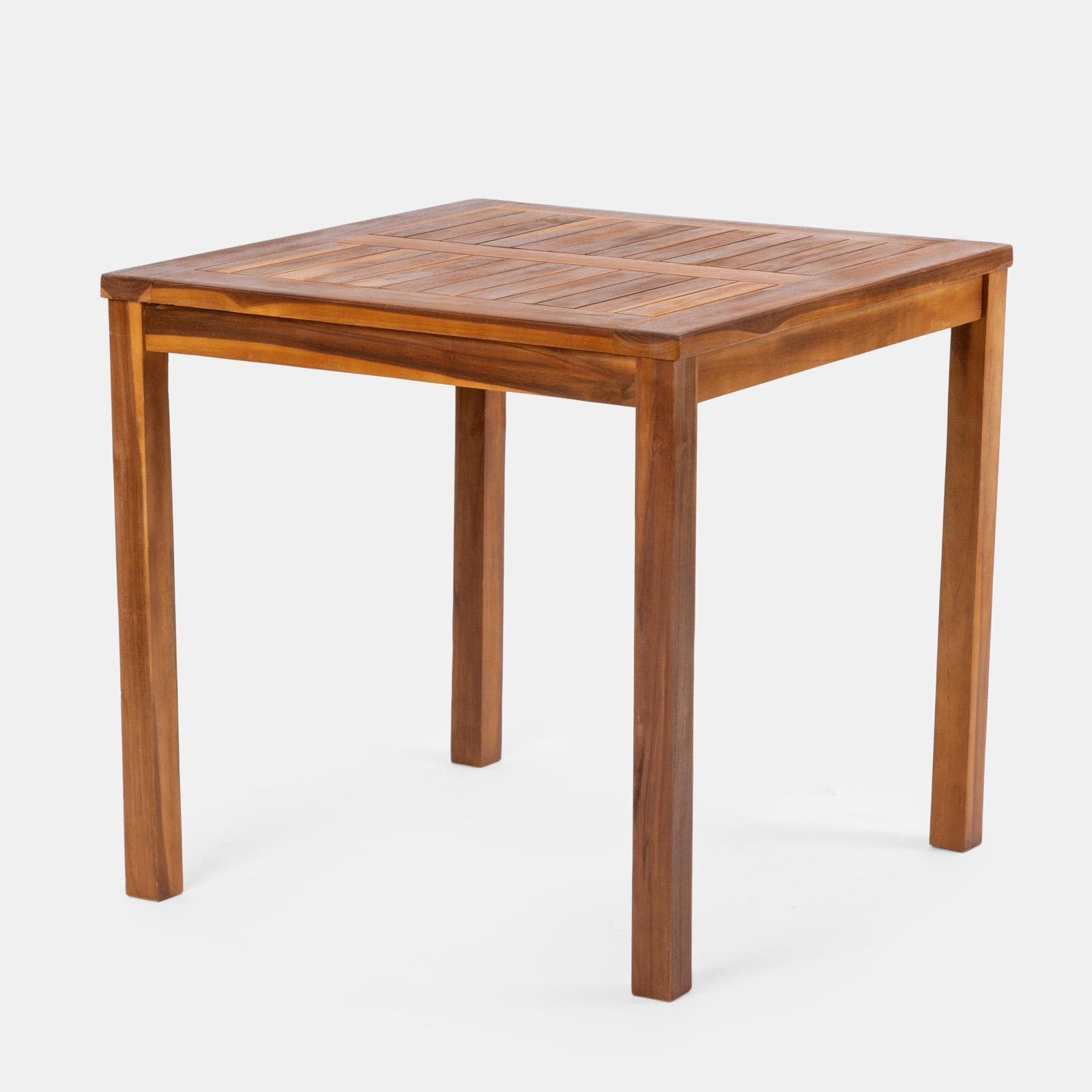 Set pranzo tavolo 80x80 cm e 4 sedie con braccioli in legno teak - Louis