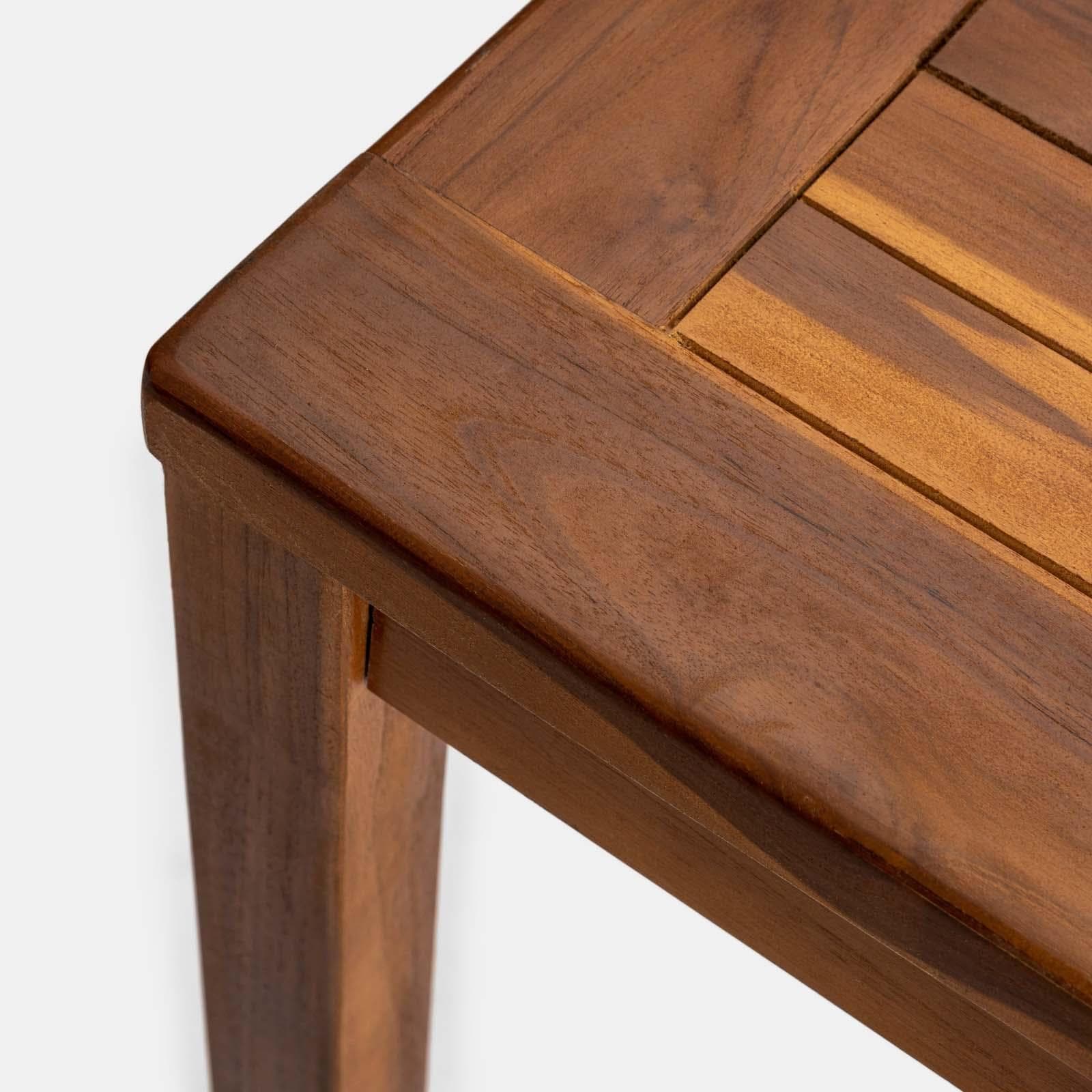 Set pranzo tavolo 80x80 cm e 4 sedie con braccioli in legno teak - Louis