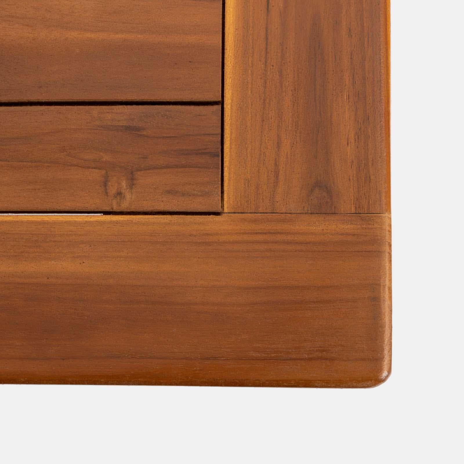Set pranzo tavolo 80x80 cm e 4 sedie con braccioli in legno teak - Louis