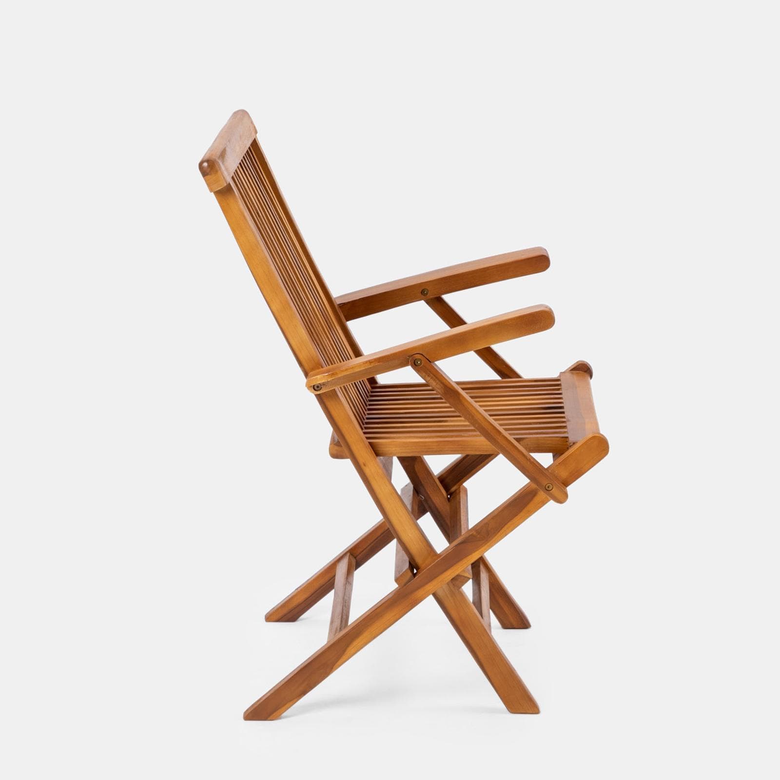 Set pranzo tavolo 80x80 cm e 4 sedie con braccioli in legno teak - Louis