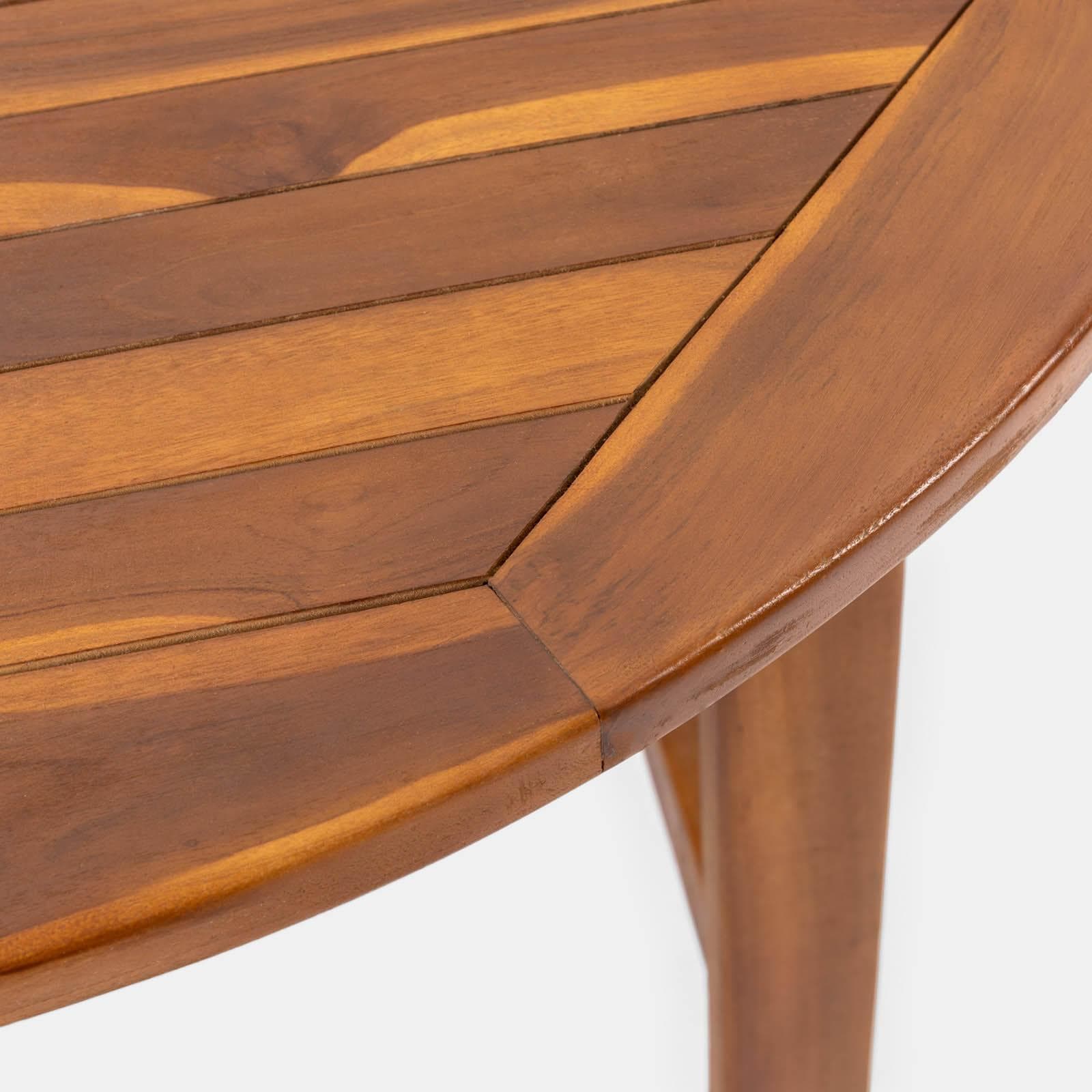 Set pranzo tavolo 120/170x120 cm e 4 sedie pieghevoli in legno teak - Louis