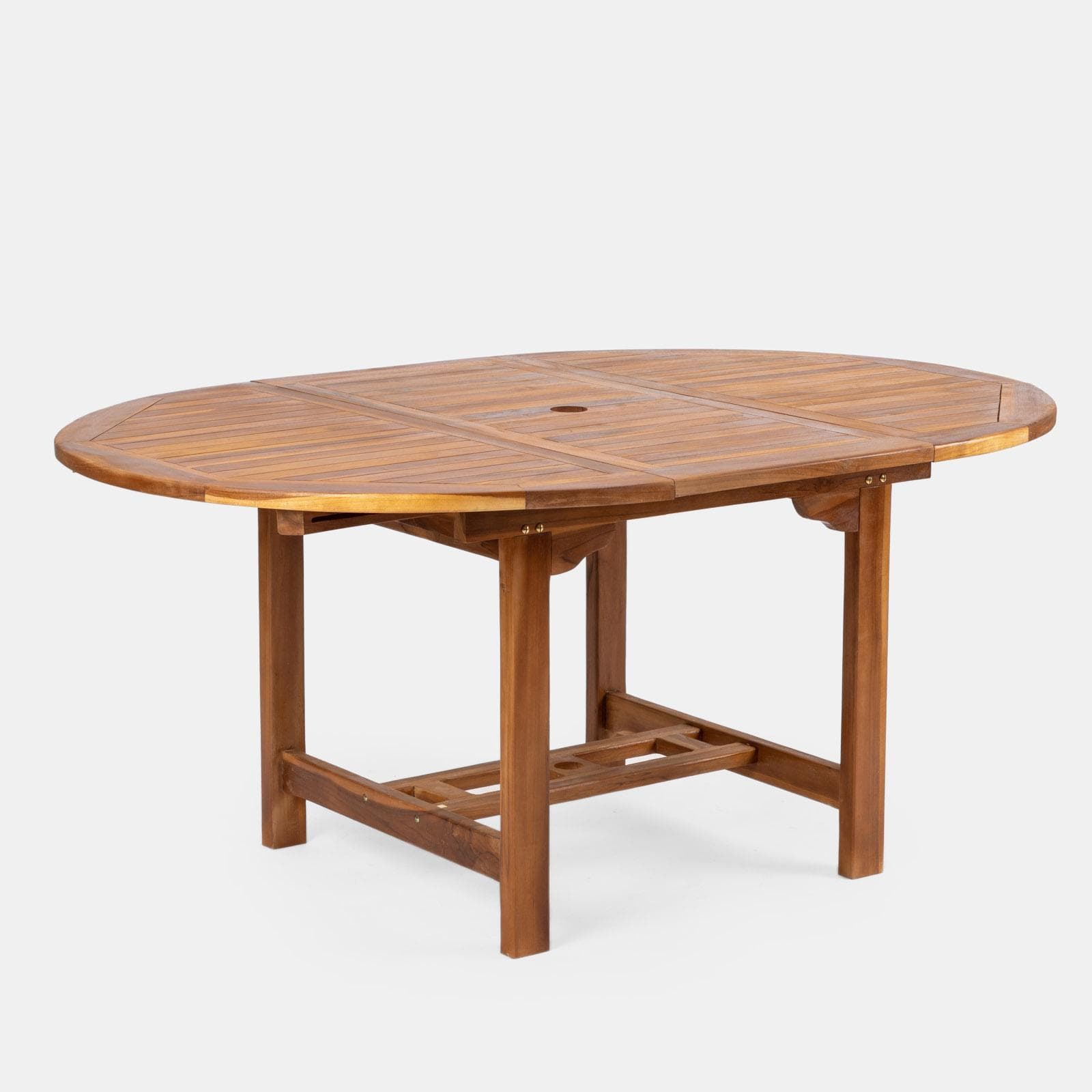 Set pranzo tavolo 120/170x120 cm e 4 sedie pieghevoli in legno teak - Louis
