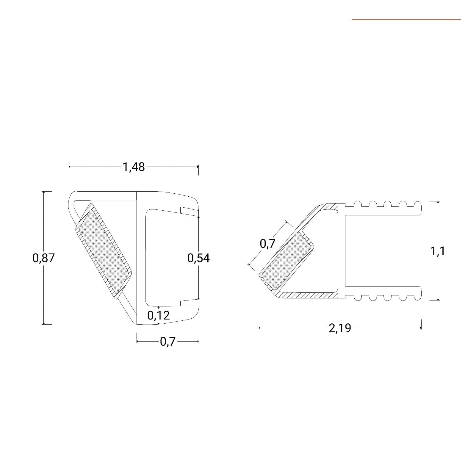 Set guarnizioni magnetiche verticali per ricambi box doccia finitura nero 195h - Flexy