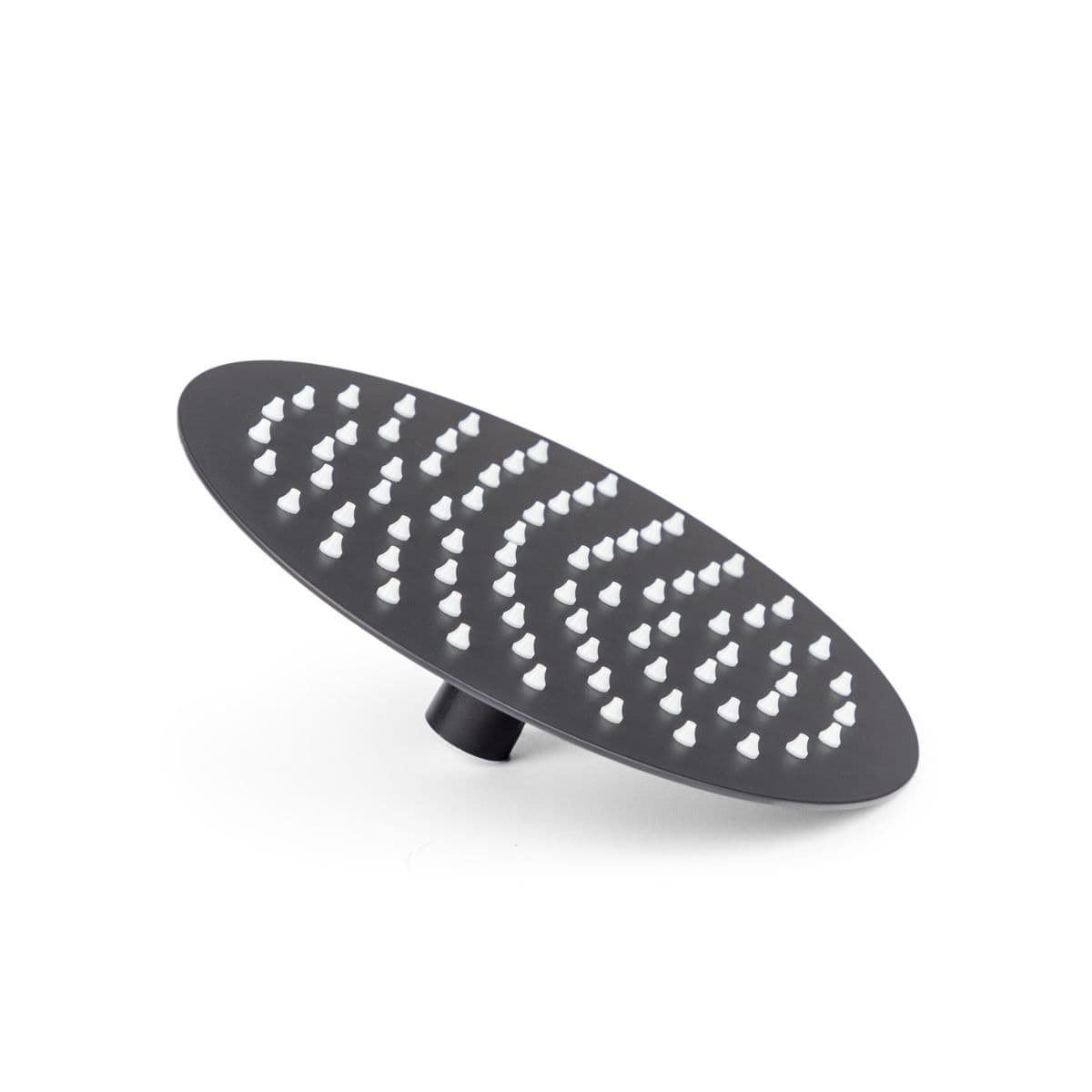 Set incasso doccia con braccio 28 cm e soffione 20 cm nero – Fluid