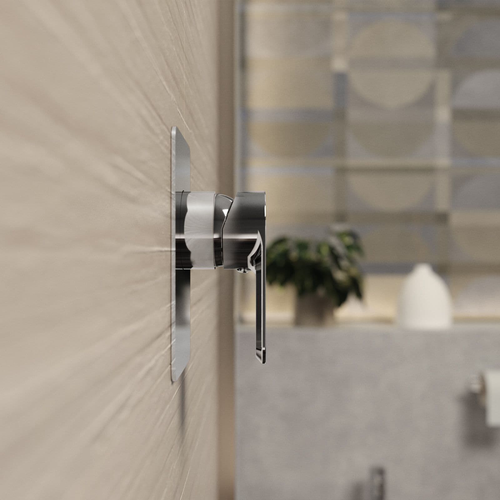 Set incasso doccia con braccio a soffitto 20 cm e soffione 30x20 cm cromo – Fusion
