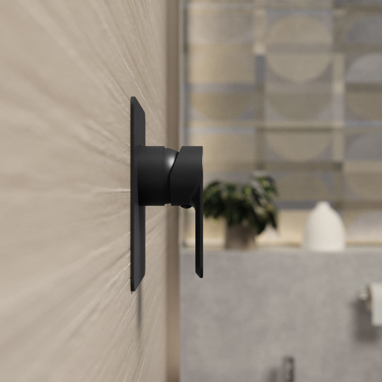 Set incasso doccia con braccio a soffitto 20 cm e soffione 30x20 cm nero – Fusion