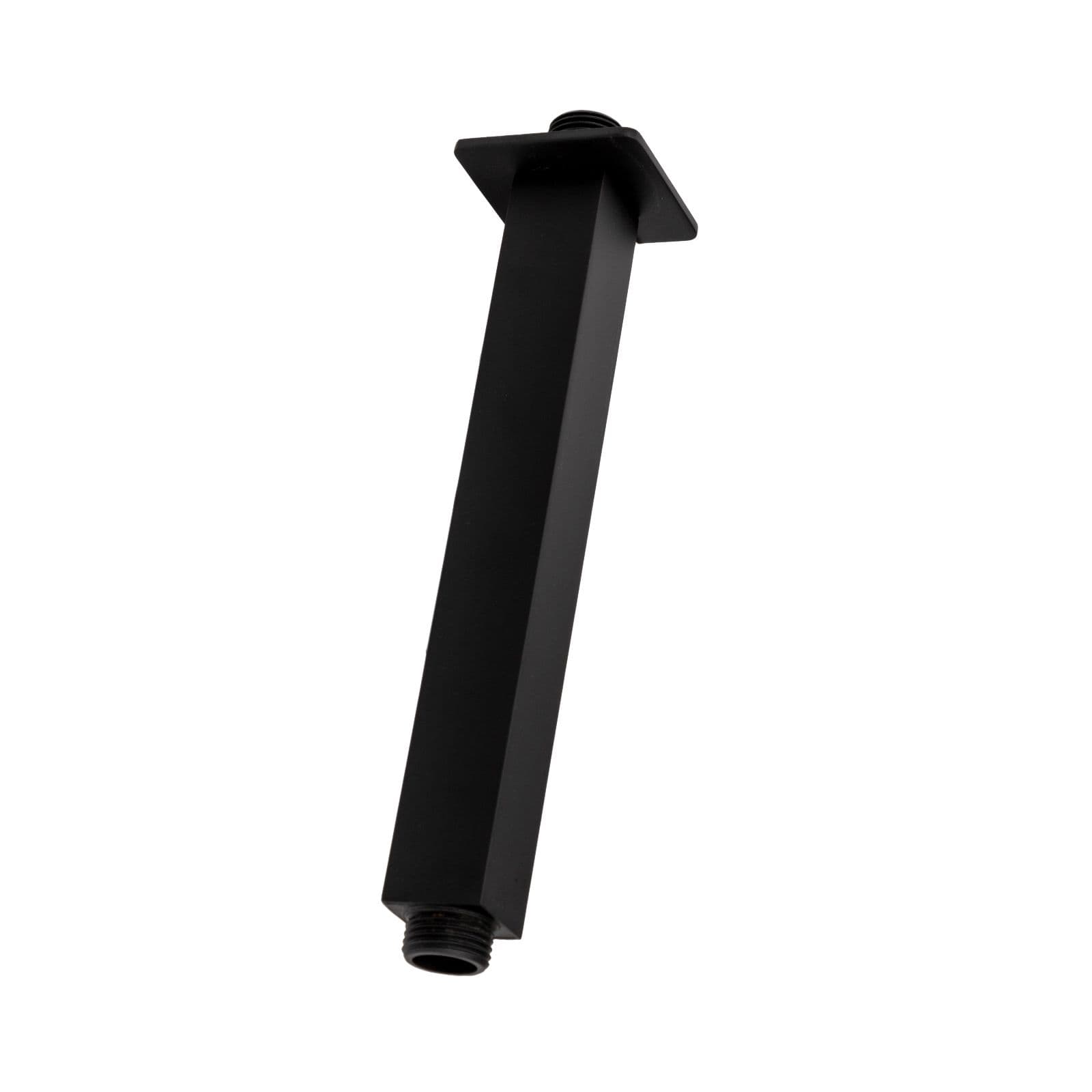 Set incasso doccia con braccio a soffitto 20 cm e soffione 30x20 cm nero – Iota