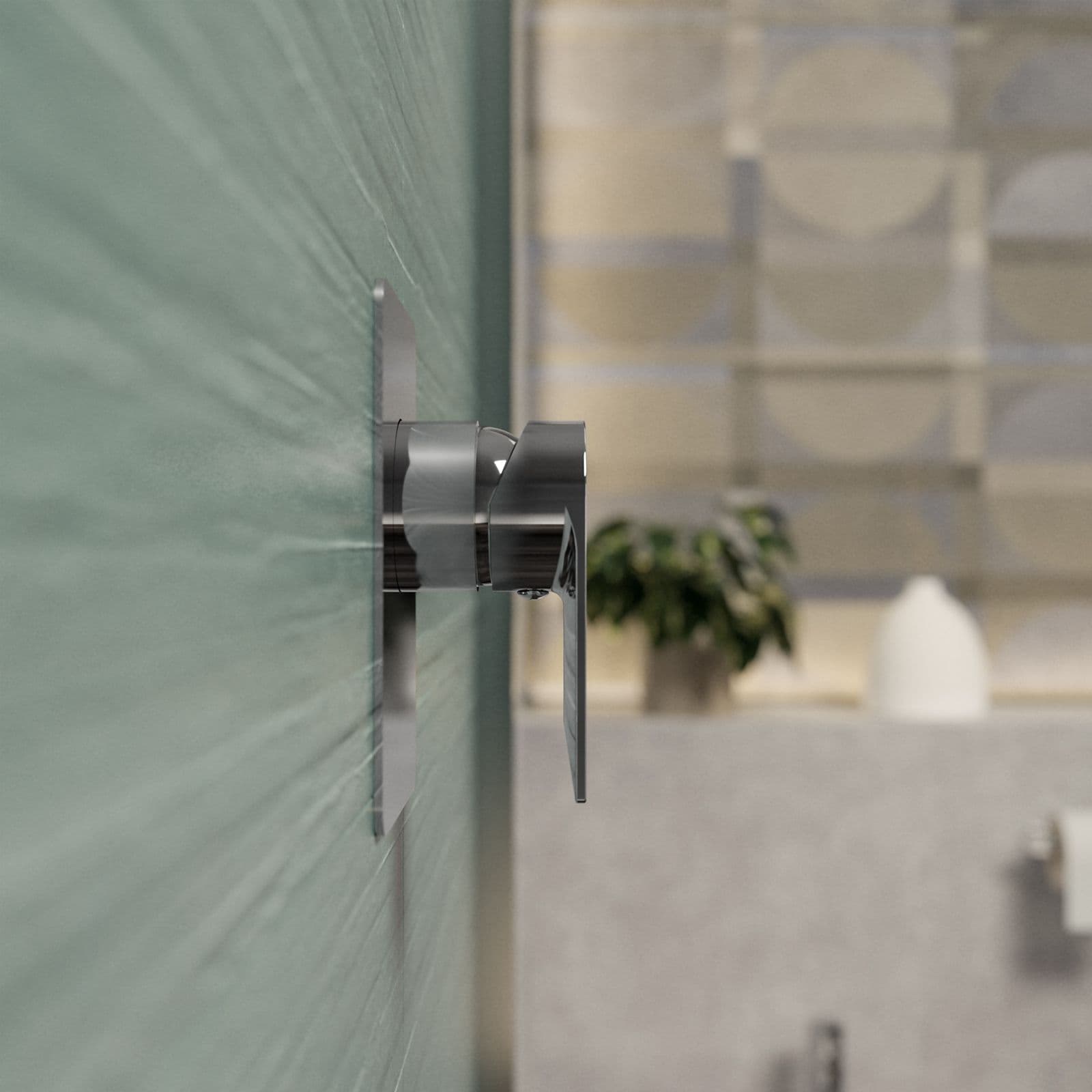 Set incasso doccia con braccio a soffitto 20 cm e soffione 40x40 cm cromo – Iota