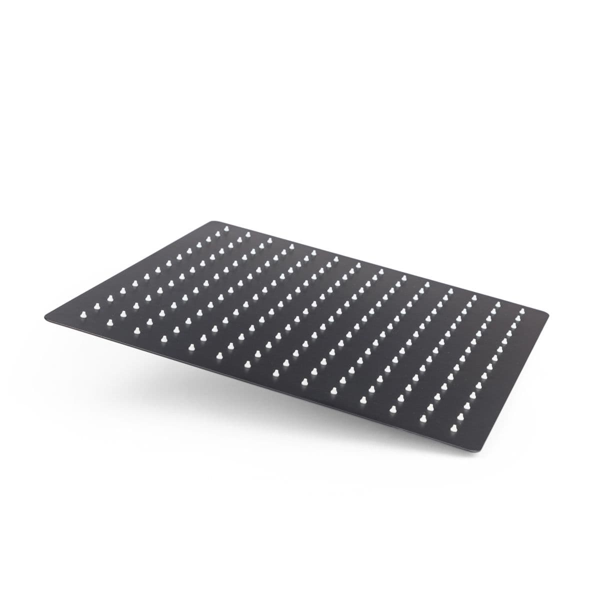 Set incasso doccia con braccio a soffitto 20 cm e soffione 40x40 cm nero – Wing