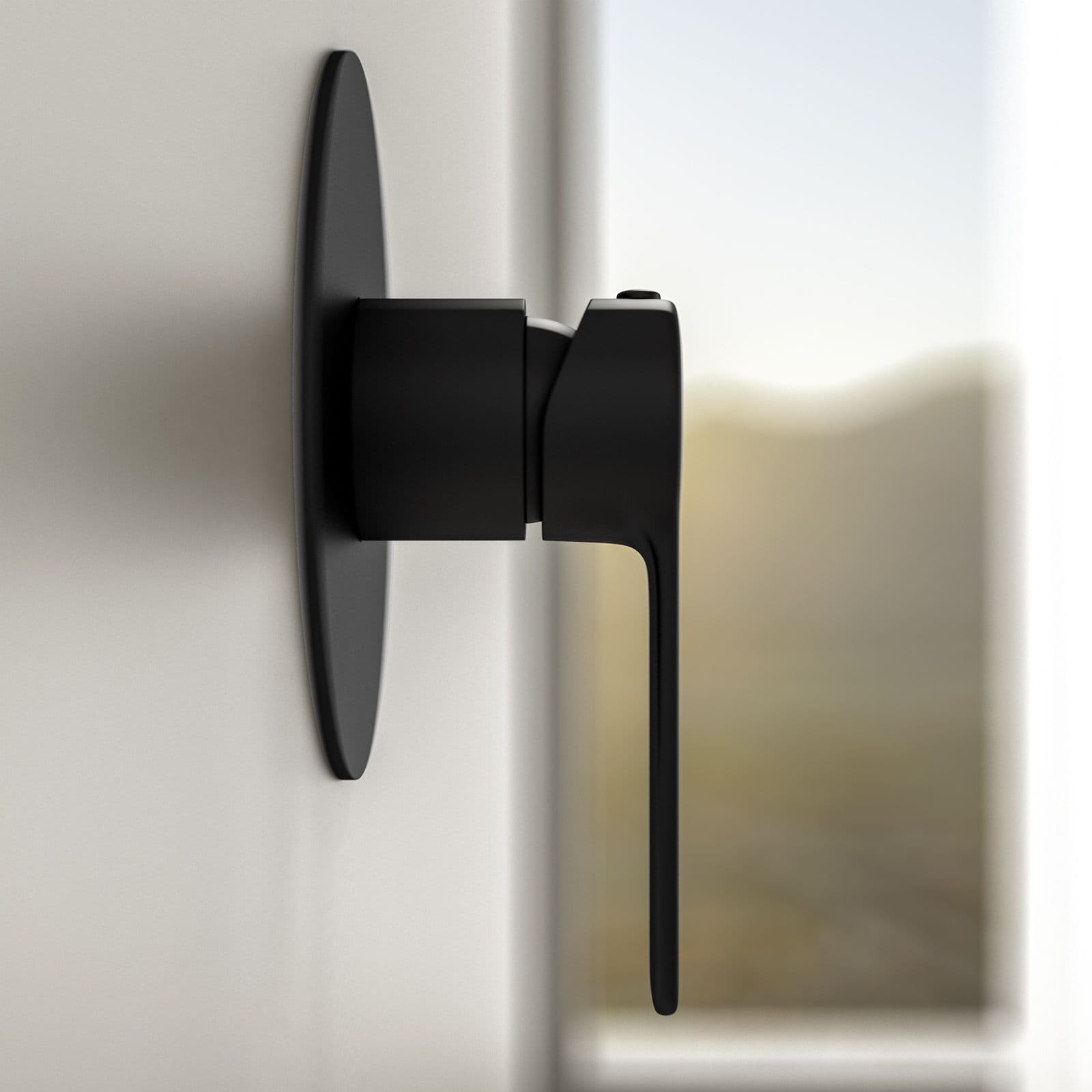 Set incasso doccia con braccio a soffitto 22 cm e soffione 25 cm nero – Tila