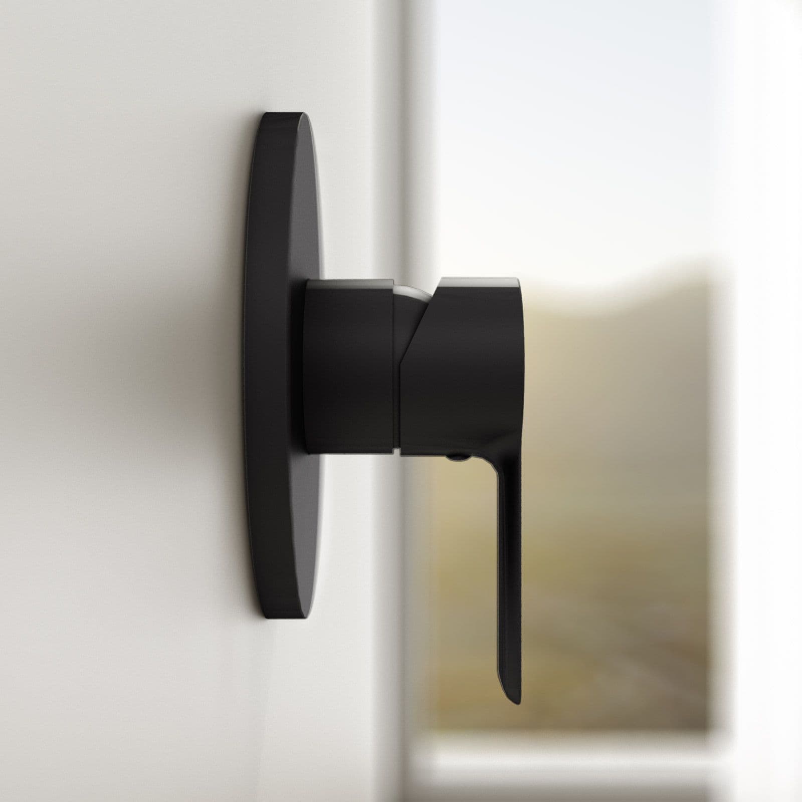 Set incasso doccia con braccio a soffitto 22 cm e soffione 25 cm nero – Key