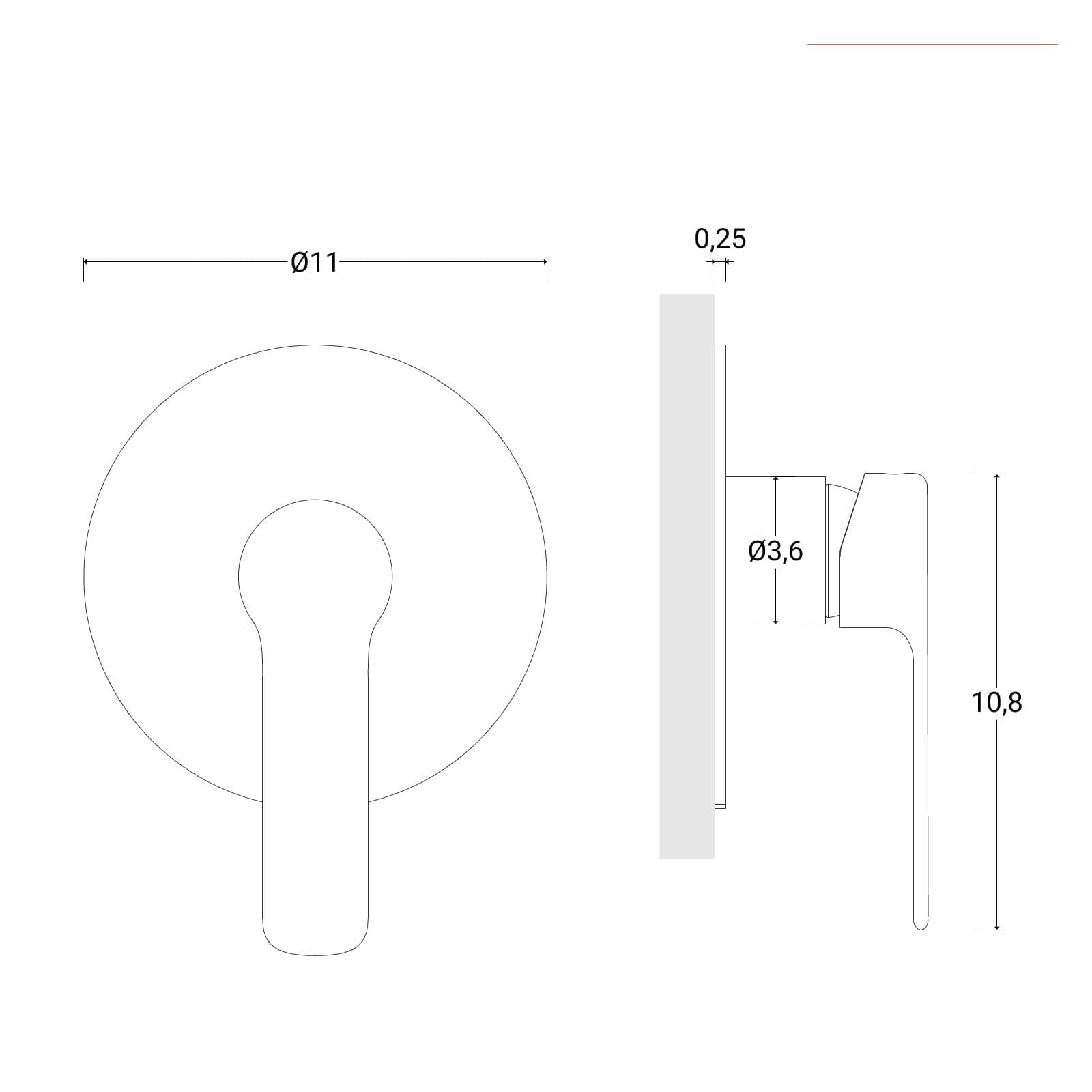 Set incasso doccia con braccio a soffitto 22 cm e soffione 30 cm cromo – Tila
