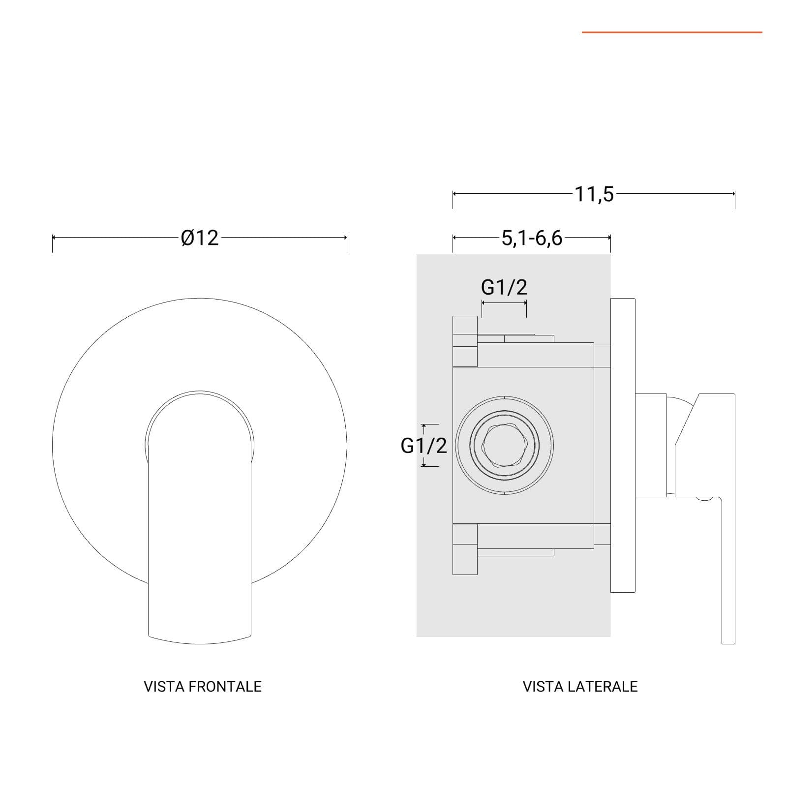 Set incasso doccia con braccio a soffitto 32 cm e soffione 30 cm cromo – Fluid