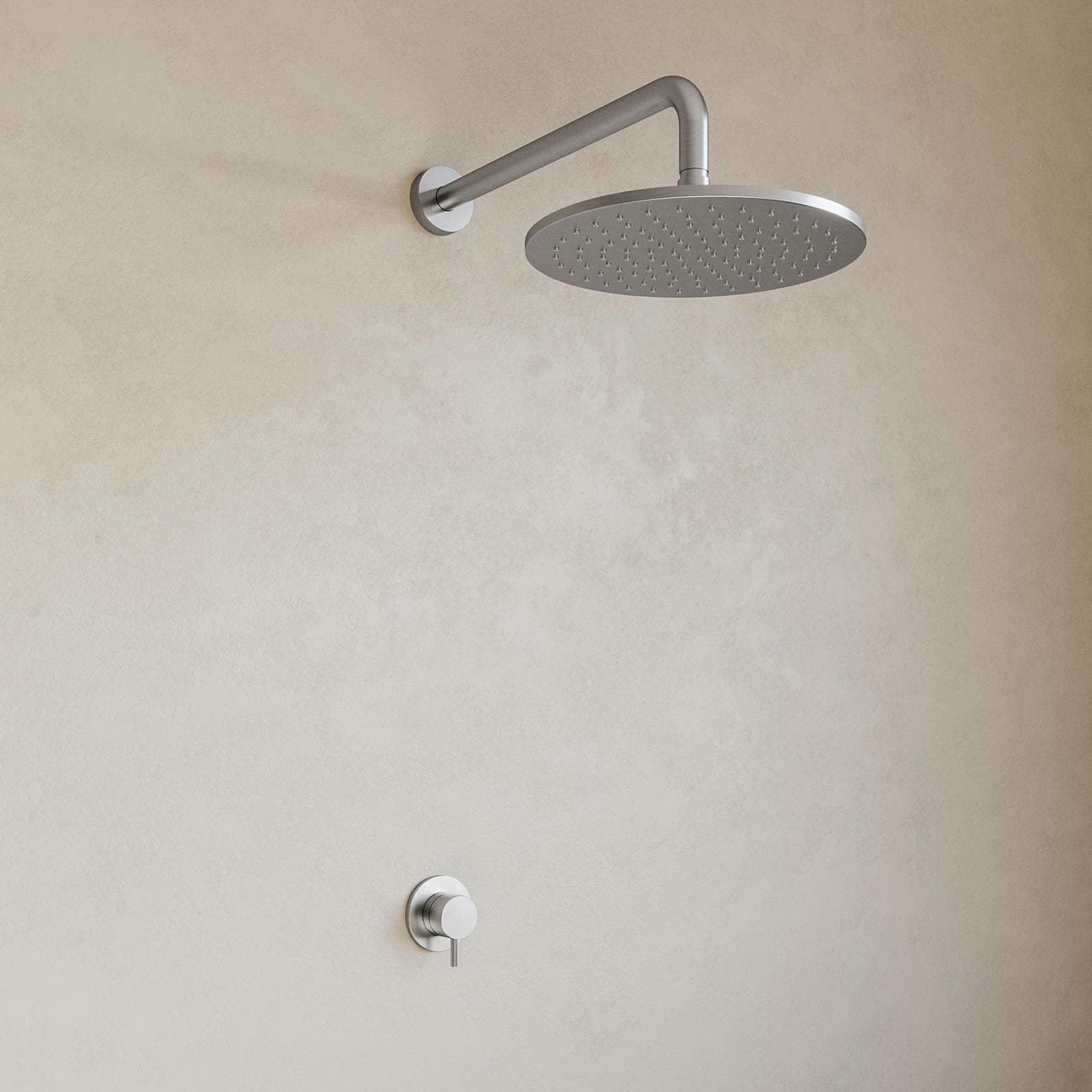 Set incasso doccia con braccio doccia 35 cm e soffione 25 cm acciaio inox 316 - Pure