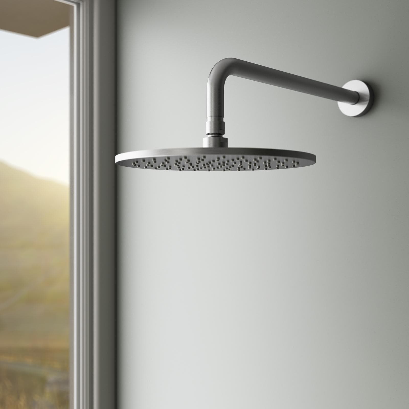 Set incasso doccia con braccio doccia 35 cm e soffione 25 cm acciaio inox 316 - Pure