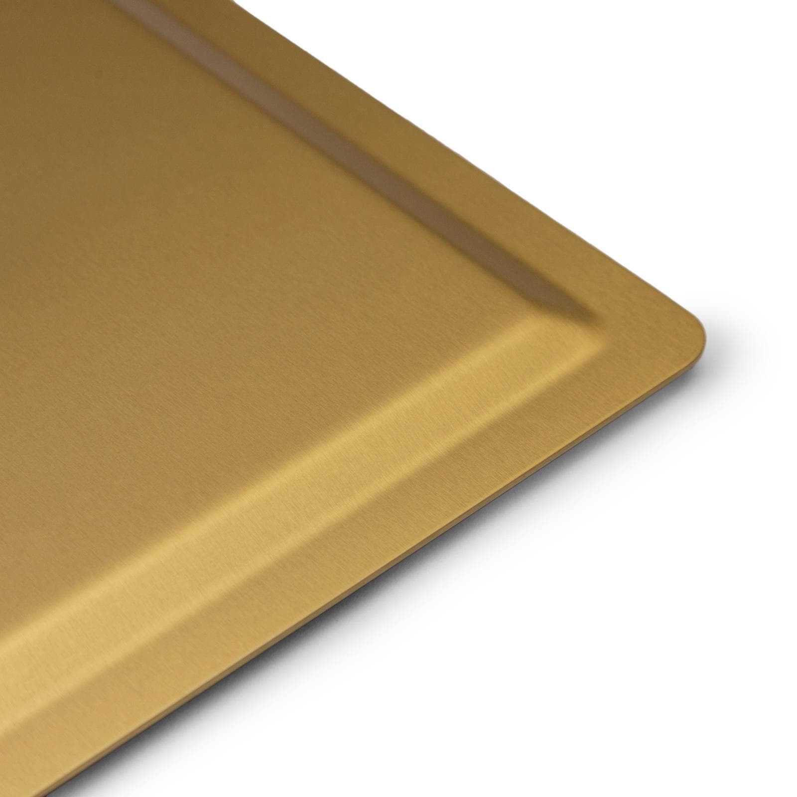 Set incasso doccia con braccio doccia 40 cm e soffione 30x30 cm oro spazzolato – Kyria