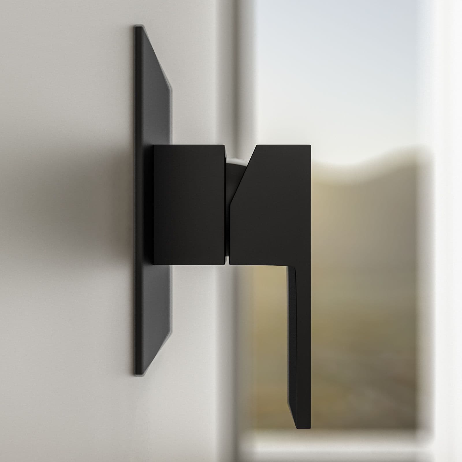 Set incasso doccia con braccio doccia 40 cm e soffione 40x30 cm nero – Tiamat