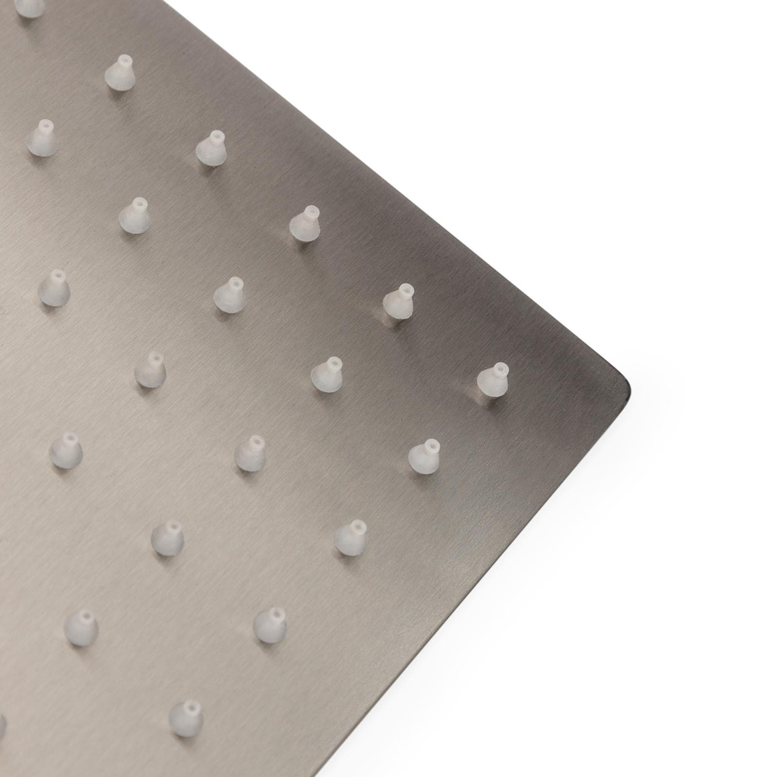 Set incasso doccia con deviatore con braccio a soffitto 20 cm e soffione 25x25 cm spazzolato – Fusion