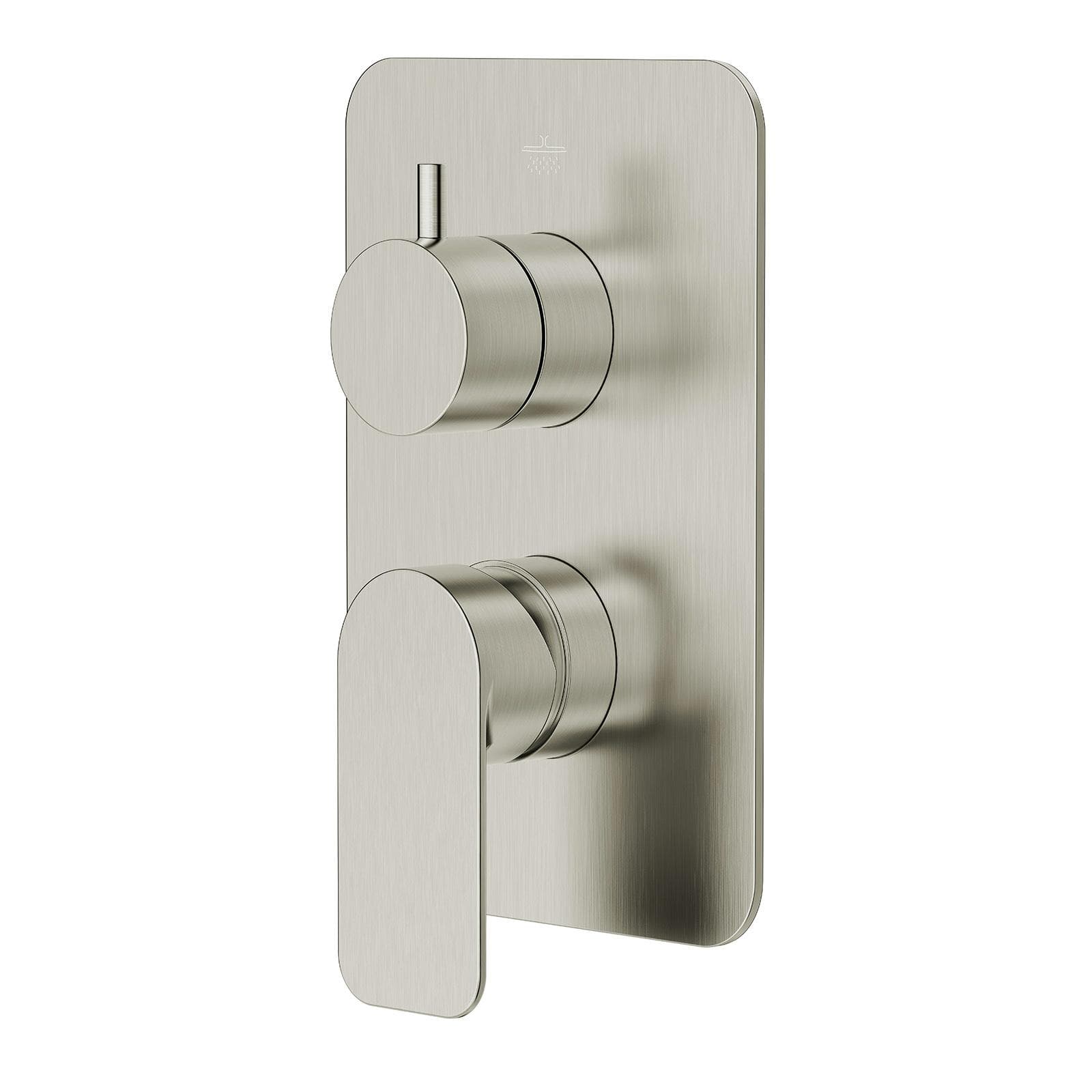 Set incasso doccia con deviatore con braccio doccia 35 cm e soffione 25x15 cm spazzolato – Fusion
