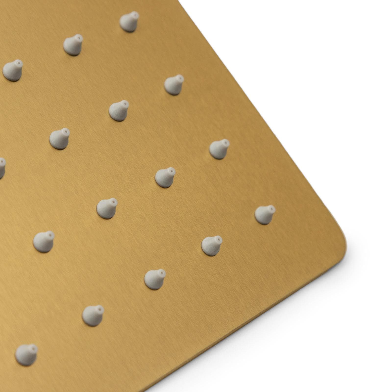 Set incasso doccia con deviatore con braccio doccia 40 cm e soffione 30x30 cm oro spazzolato – Kyria