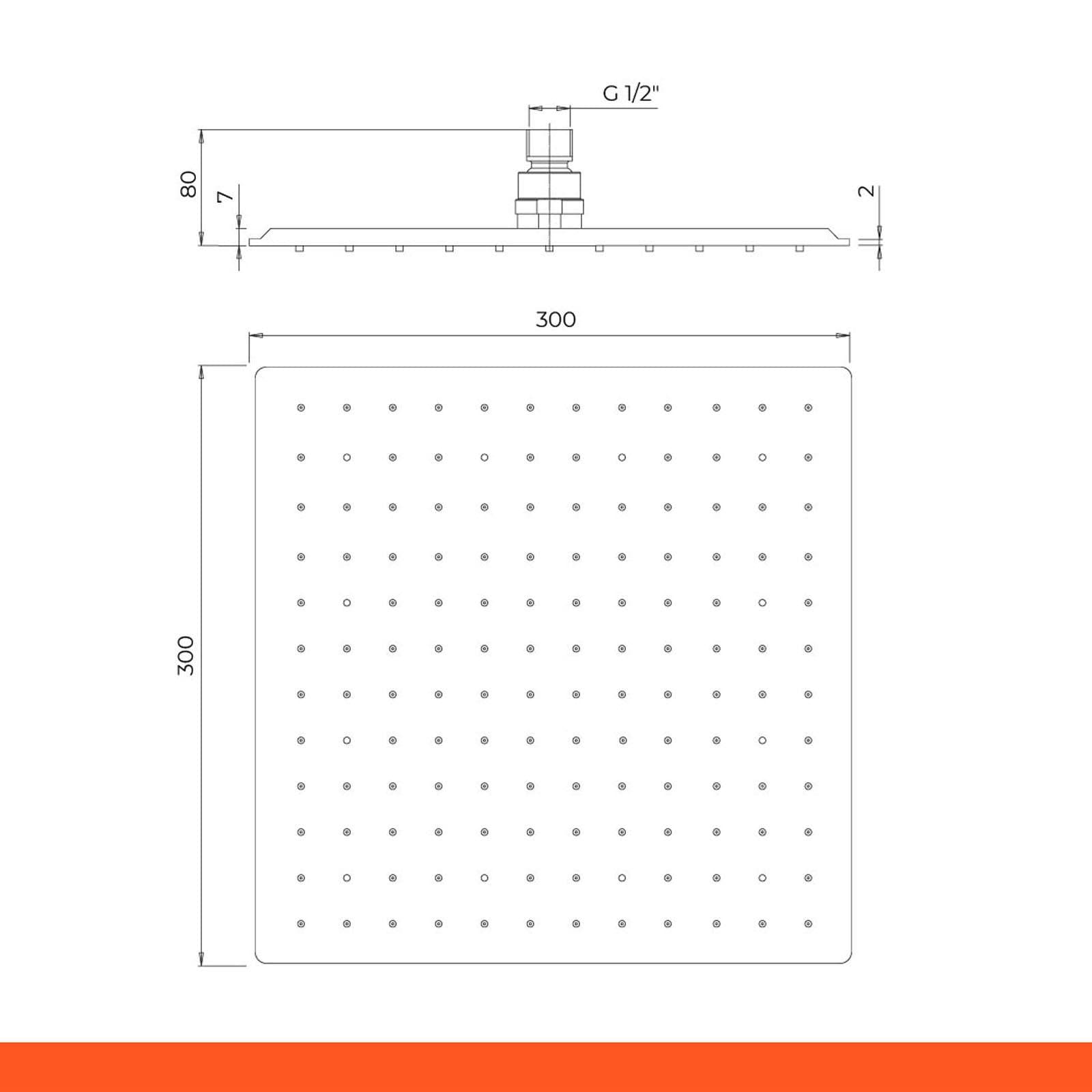 Set incasso doccia con deviatore con braccio doccia 40 cm e soffione 30x30 cm spazzolato – Kyria