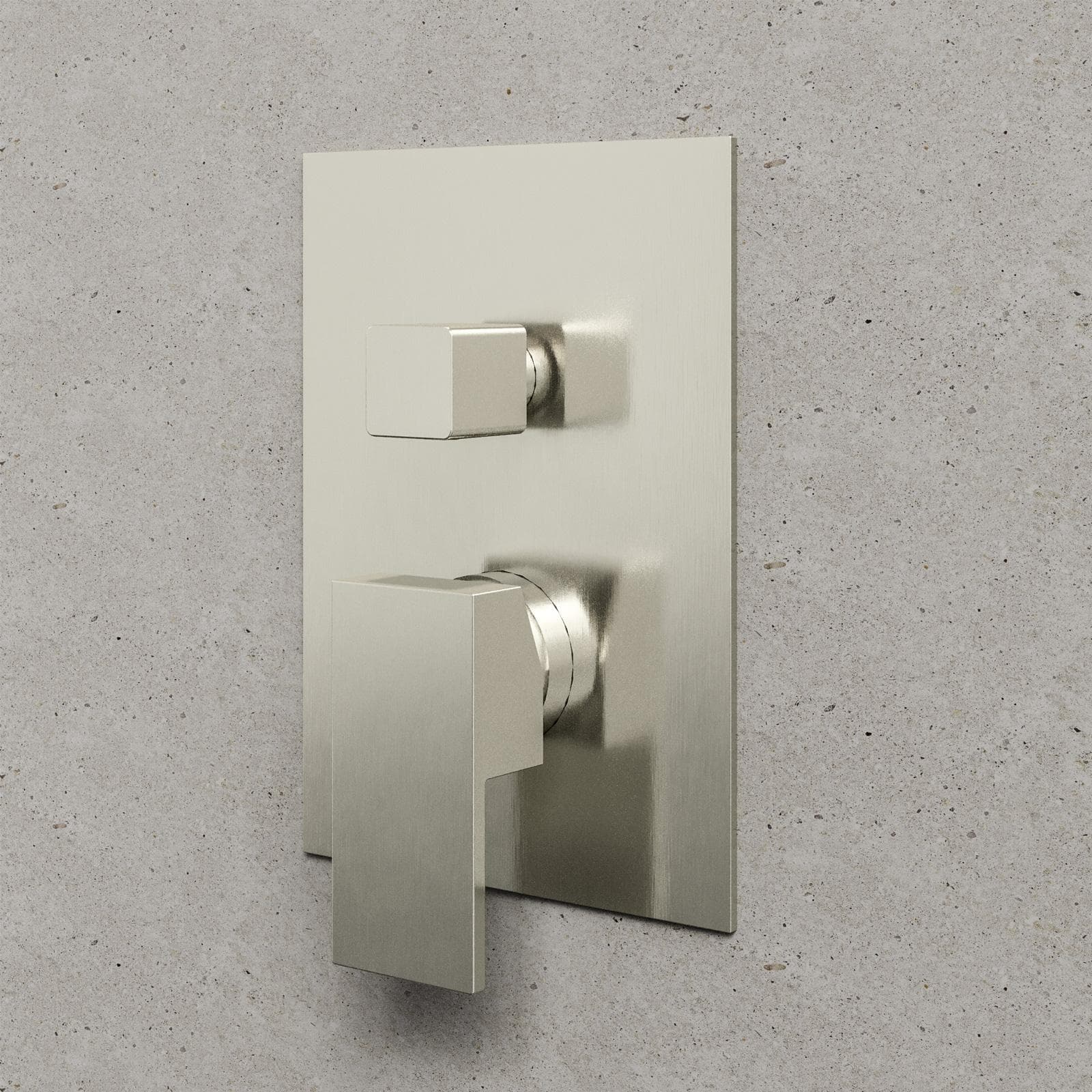 Set incasso doccia con deviatore con braccio doccia 40 cm e soffione 40x40 cm spazzolato – Kyria