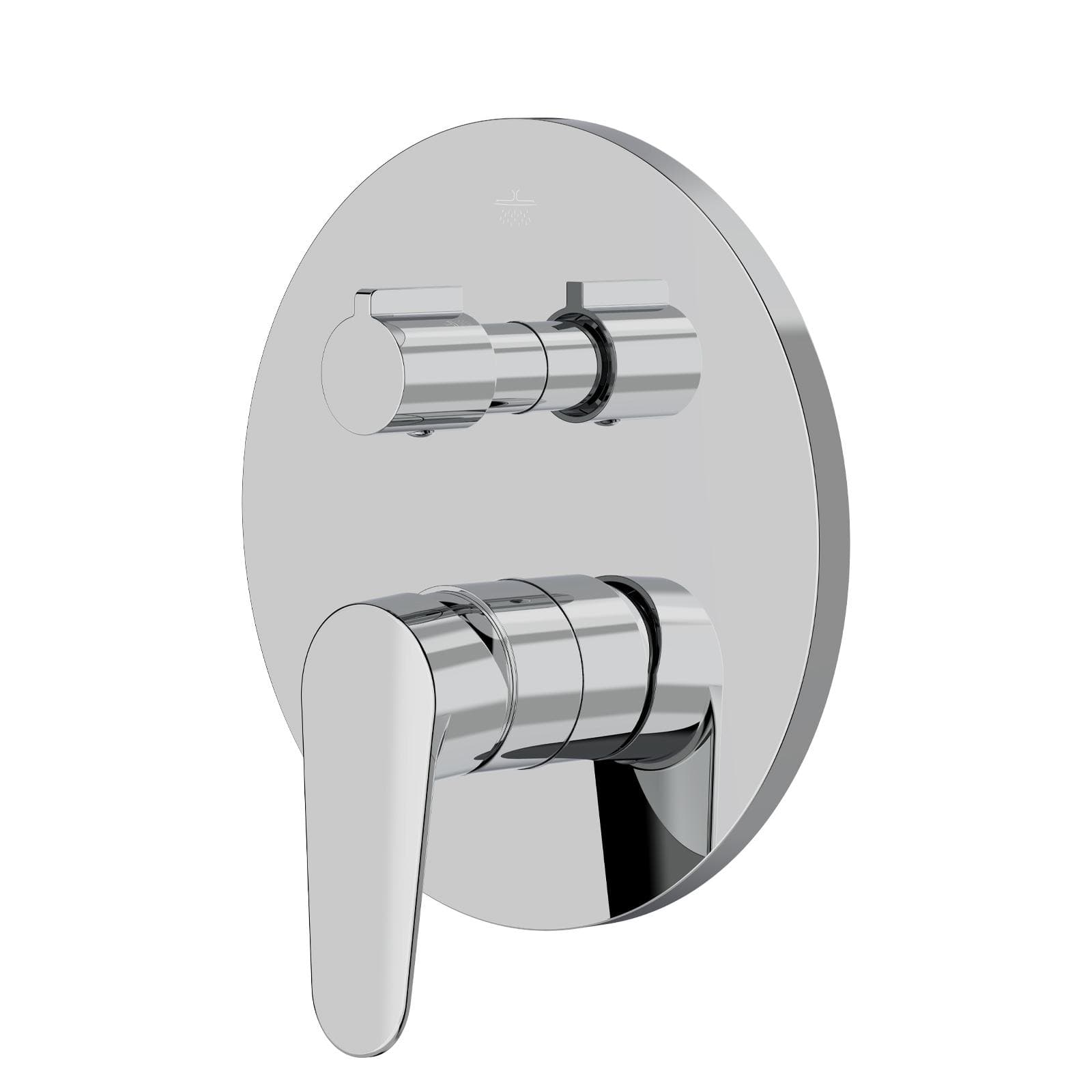 Set incasso doccia con deviatore e doccino con braccio doccia 22 cm e soffione 20 cm cromo – Lir
