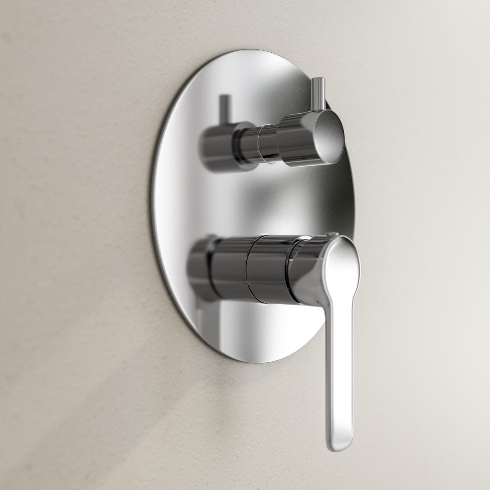 Set incasso doccia con deviatore e doccino con braccio doccia 22 cm e soffione 40 cm cromo – Tila