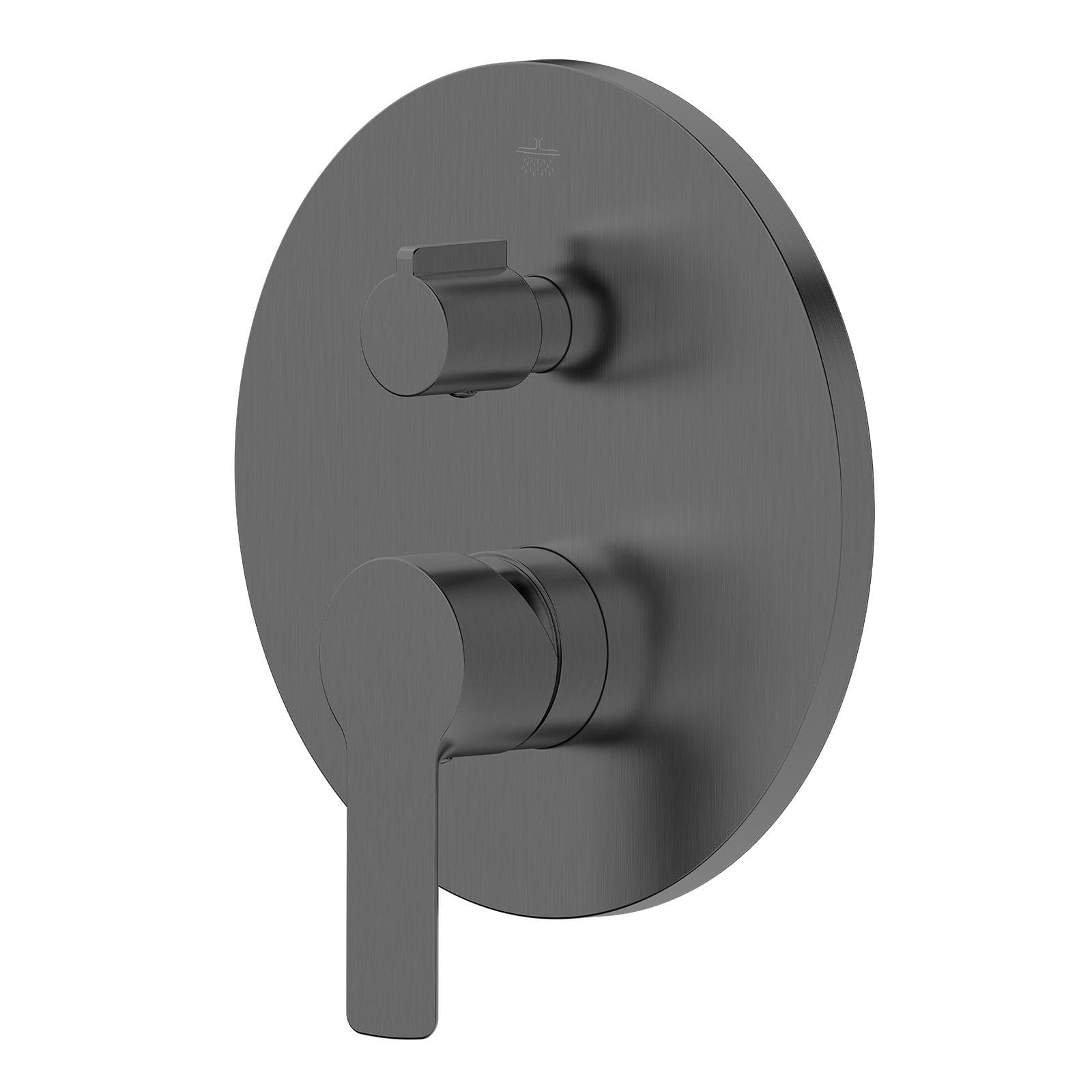 Set incasso doccia con deviatore e doccino con braccio doccia 35 cm e soffione 30 cm nero spazzolato – Key