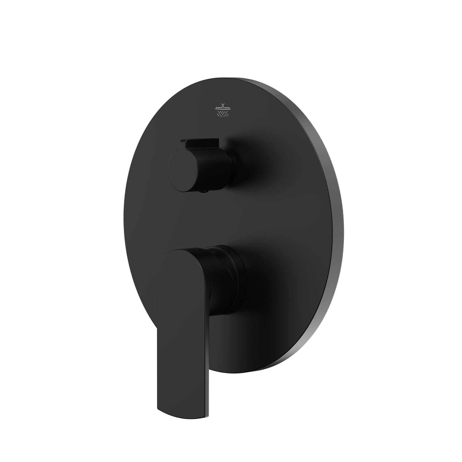 Set incasso doccia con deviatore e doccino con braccio doccia 40 cm e soffione 40 cm nero – Fluid